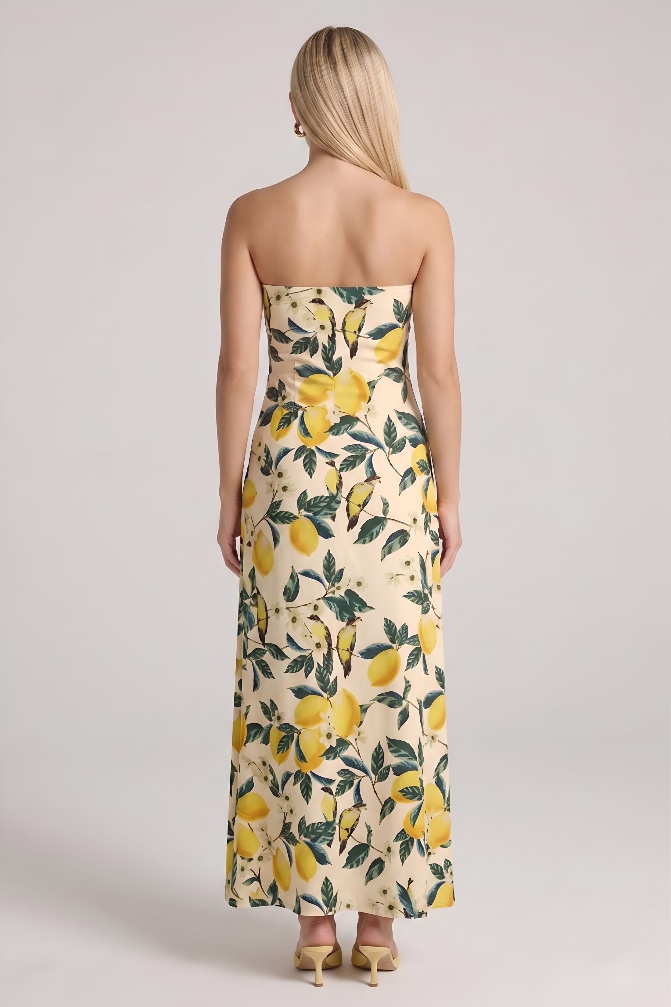 Zahra Lemon Garden Maxi Dress