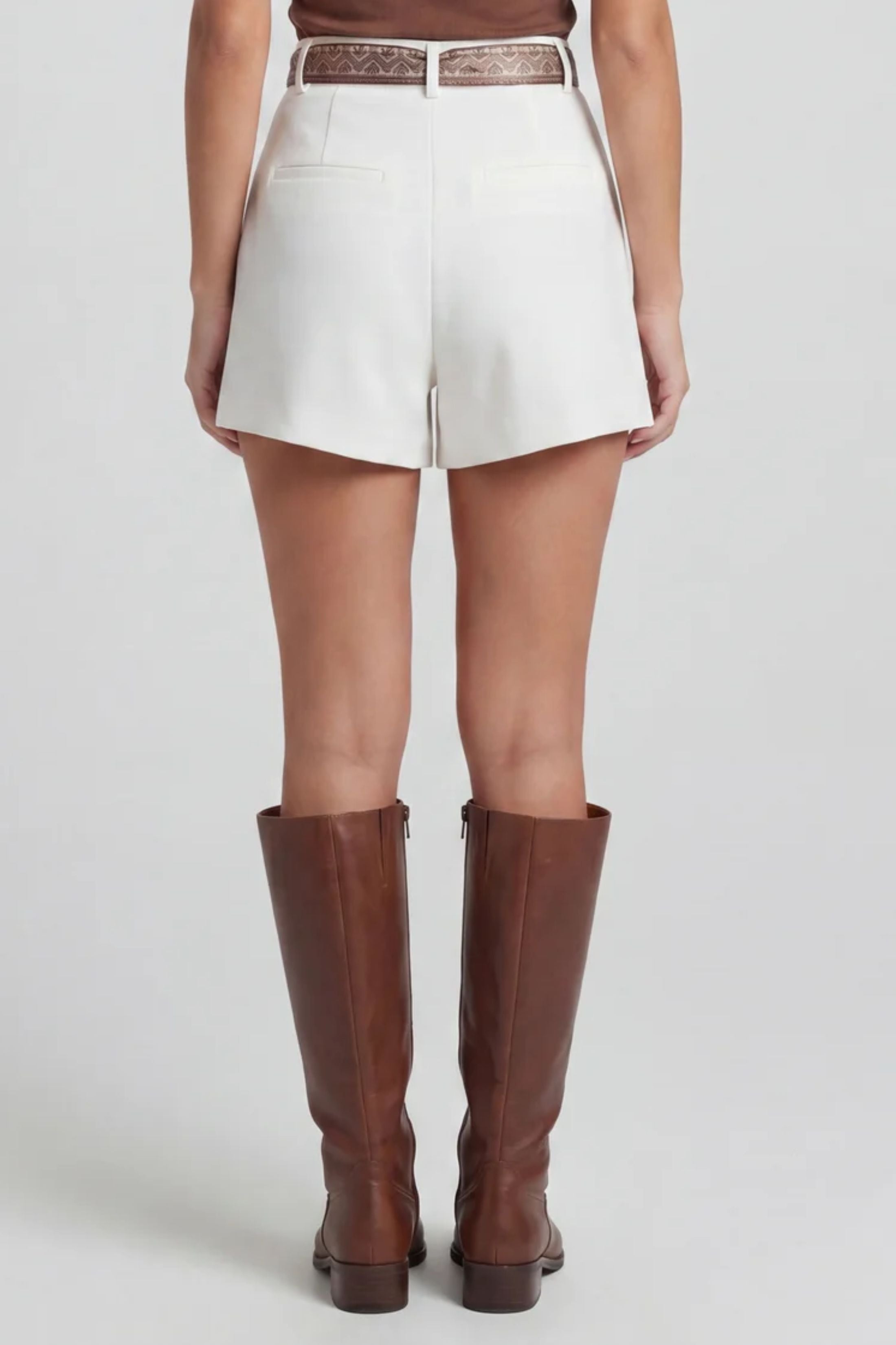 Nyla Pleated Shorts With Belt Detail