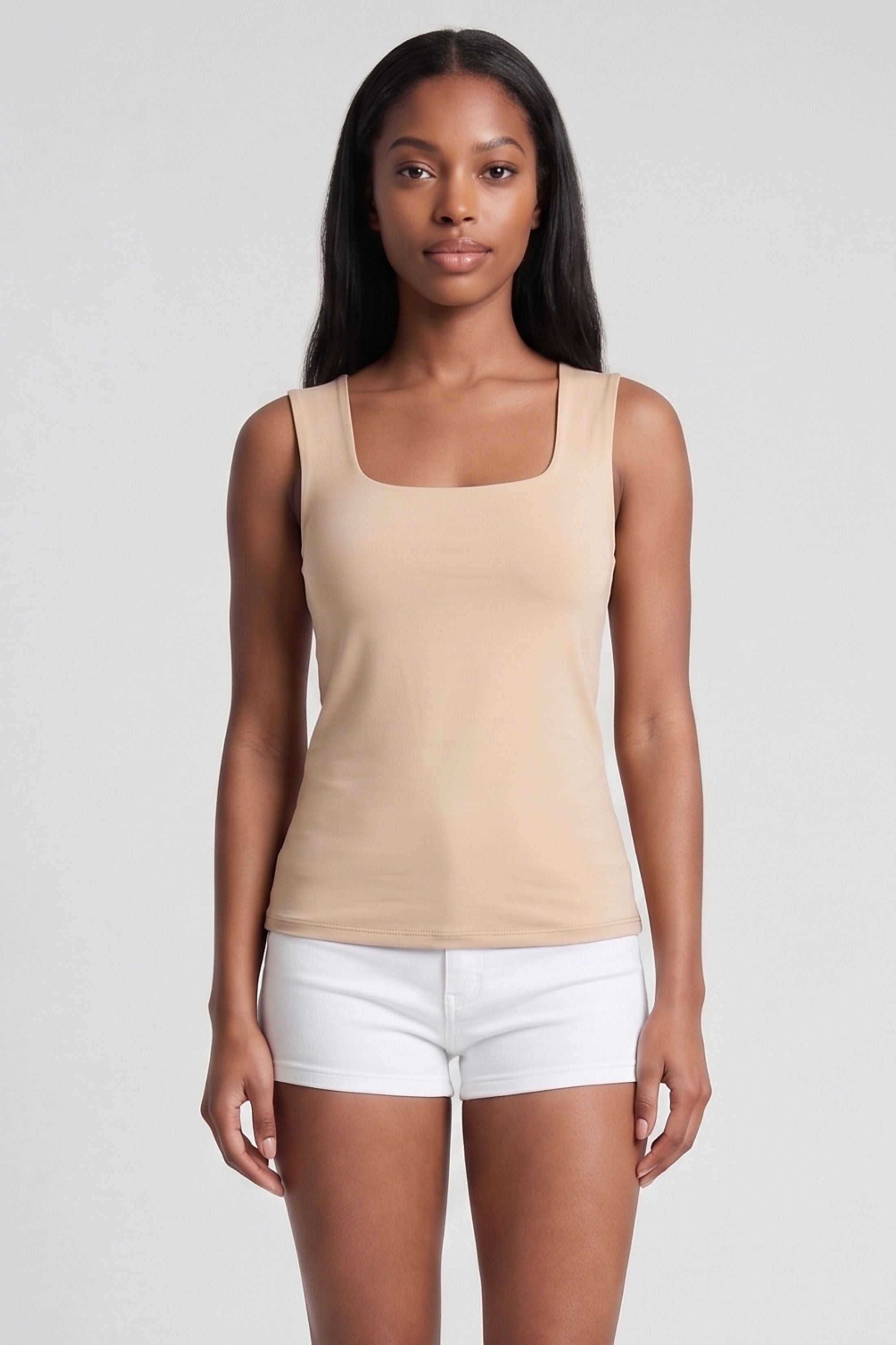 Kira Square Neck Fitted Tank
