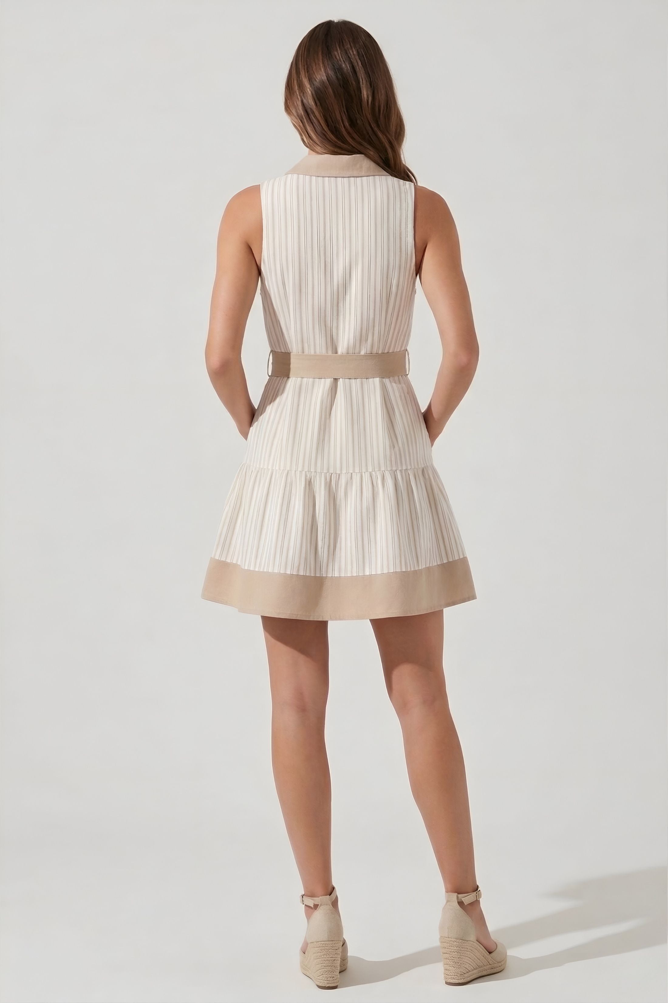 Rachel Collared Stripe Mini Dress