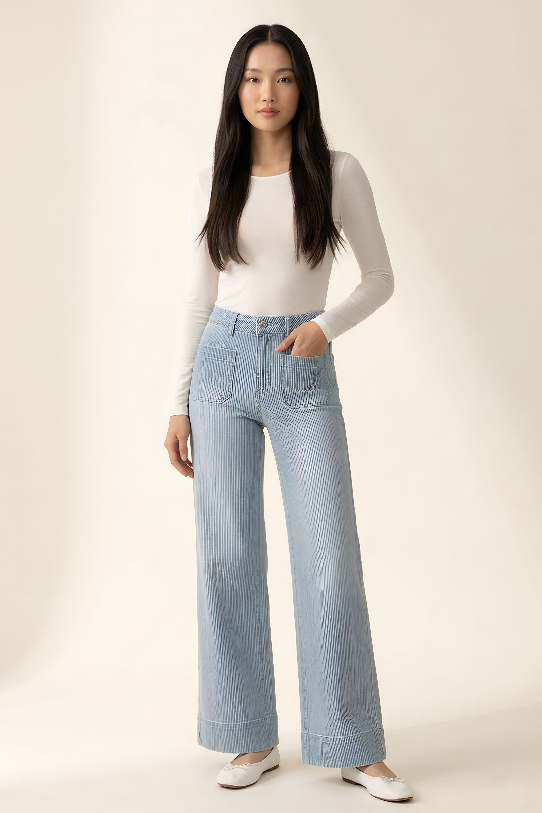 Sam High Rise Striped Trouser