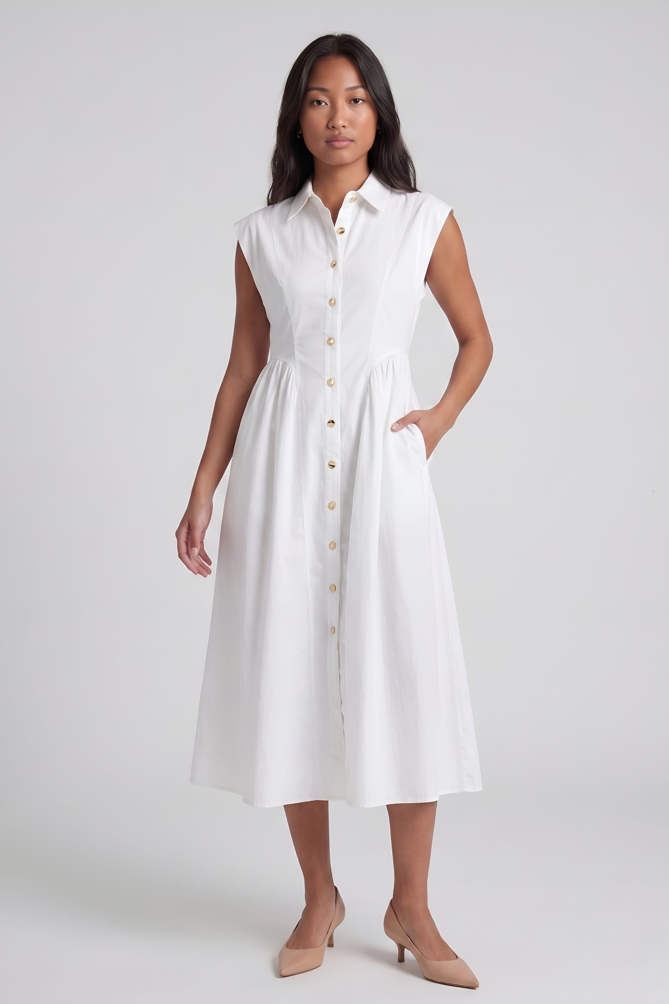 Tessa Button Up Collared Dress