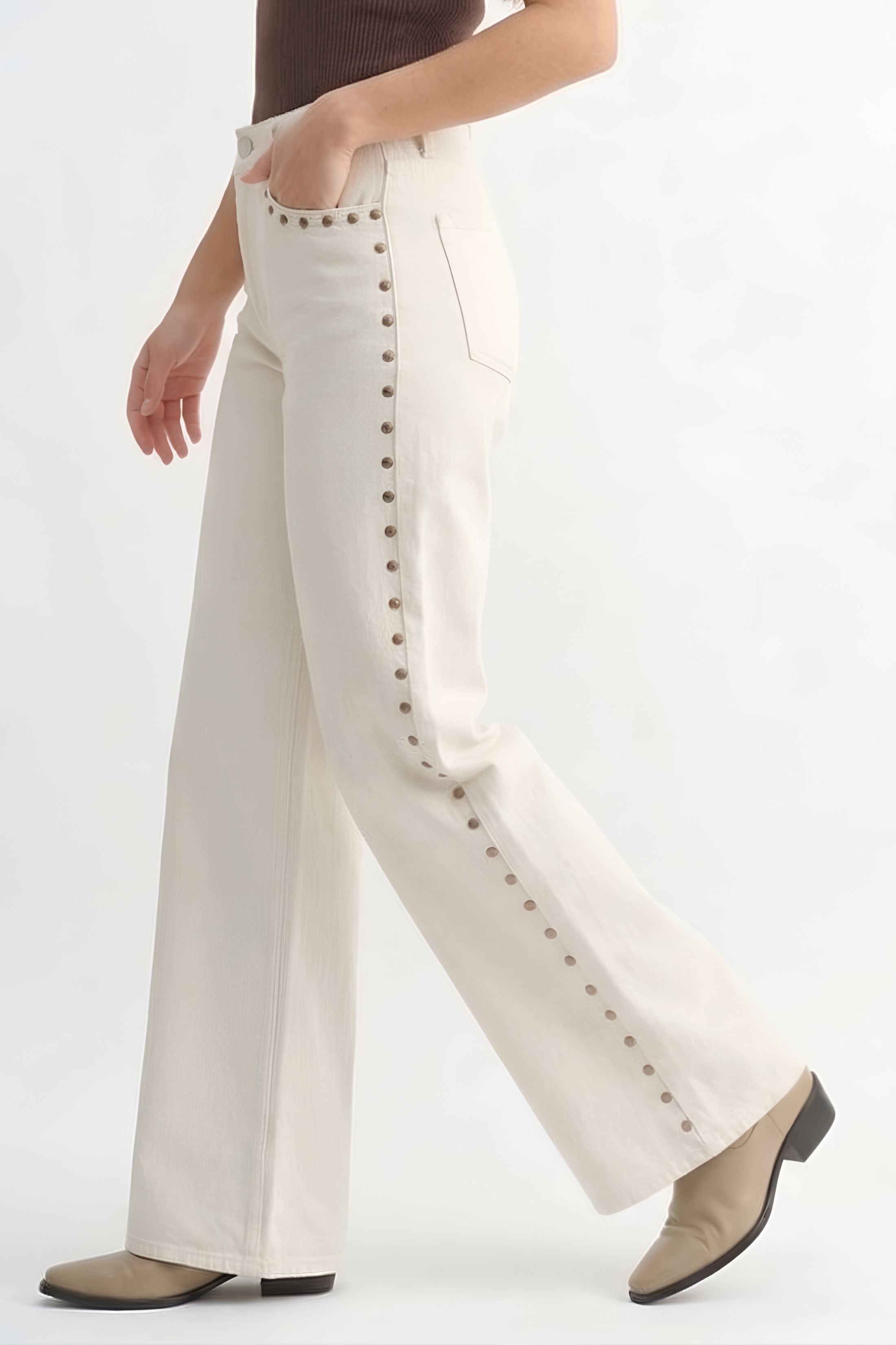 Bowen Studded Palazzo Jeans