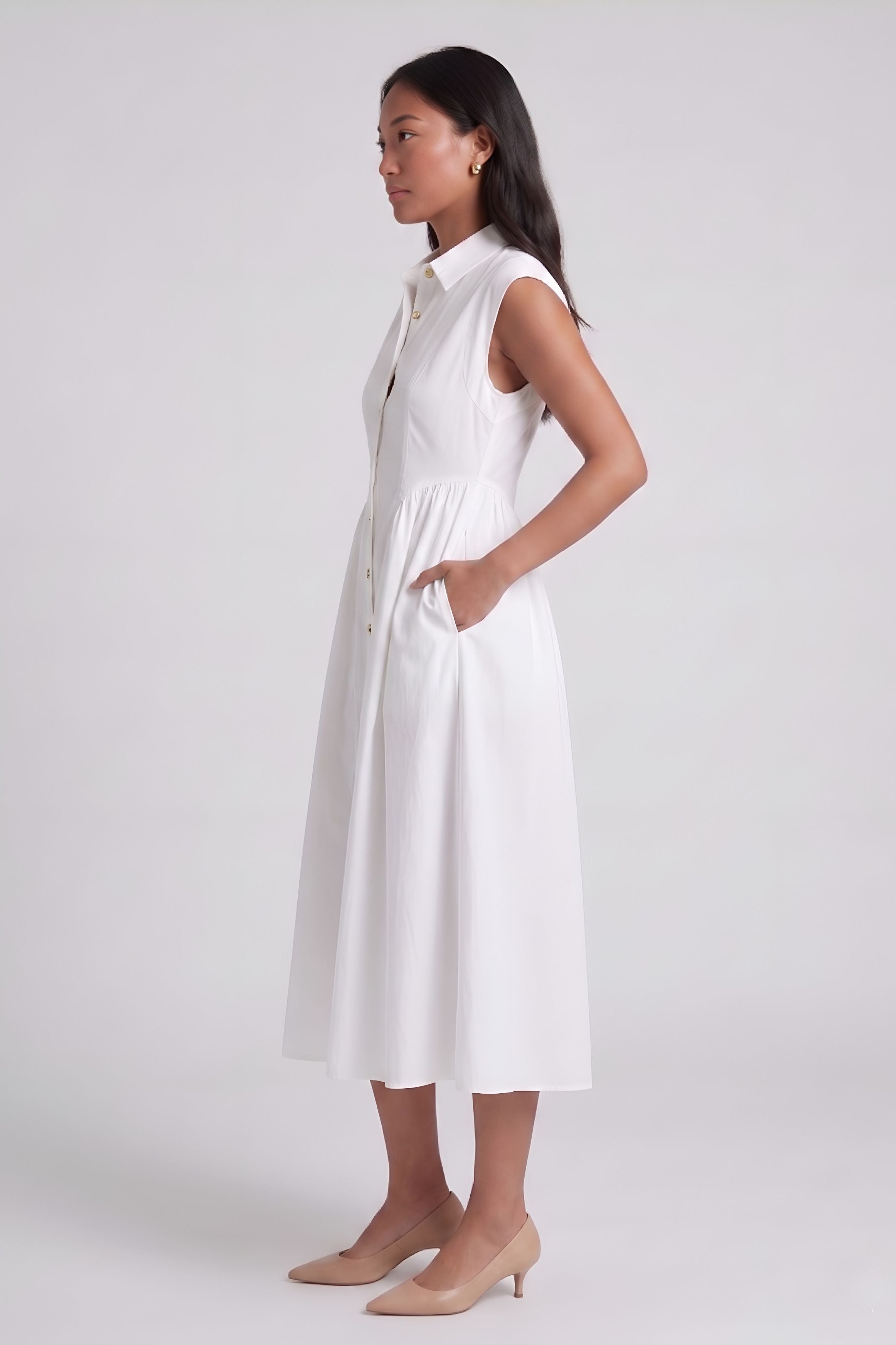 Tessa Button Up Collared Dress