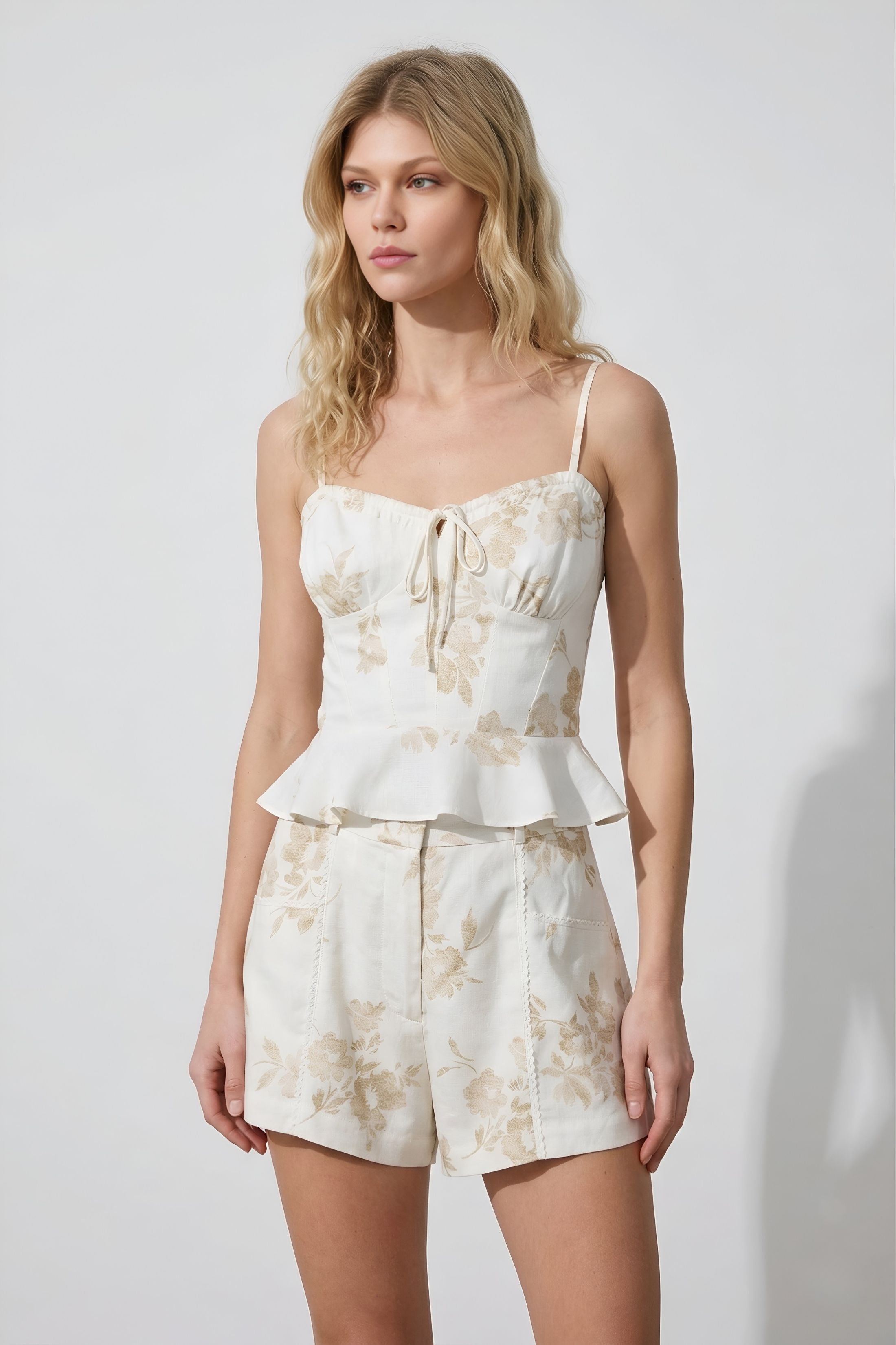 Tilly Peplum Spaghetti Strap Top