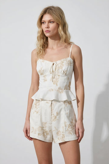 Tilly Peplum Spaghetti Strap Top