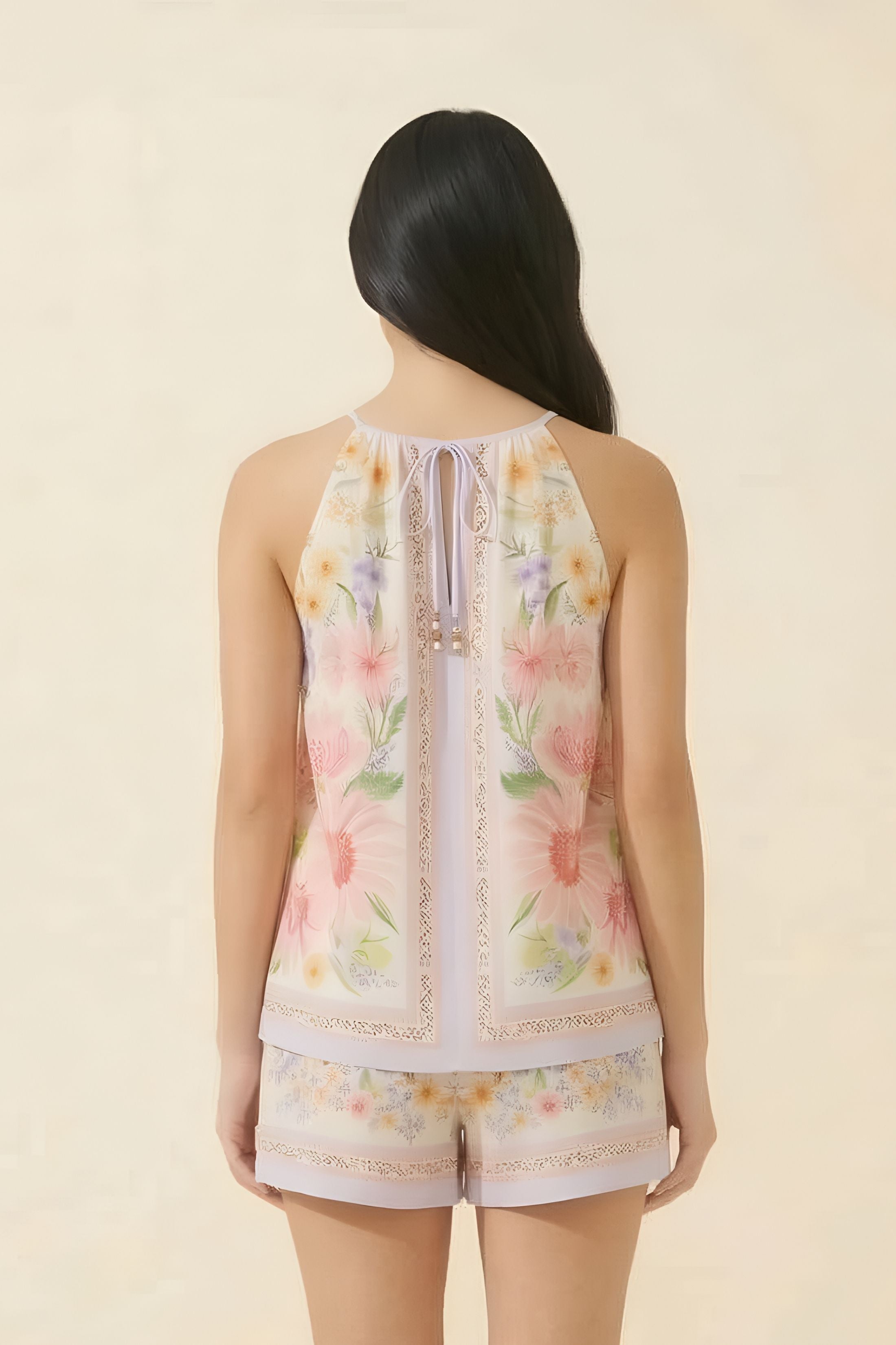 Claire Floral Print Halter Top