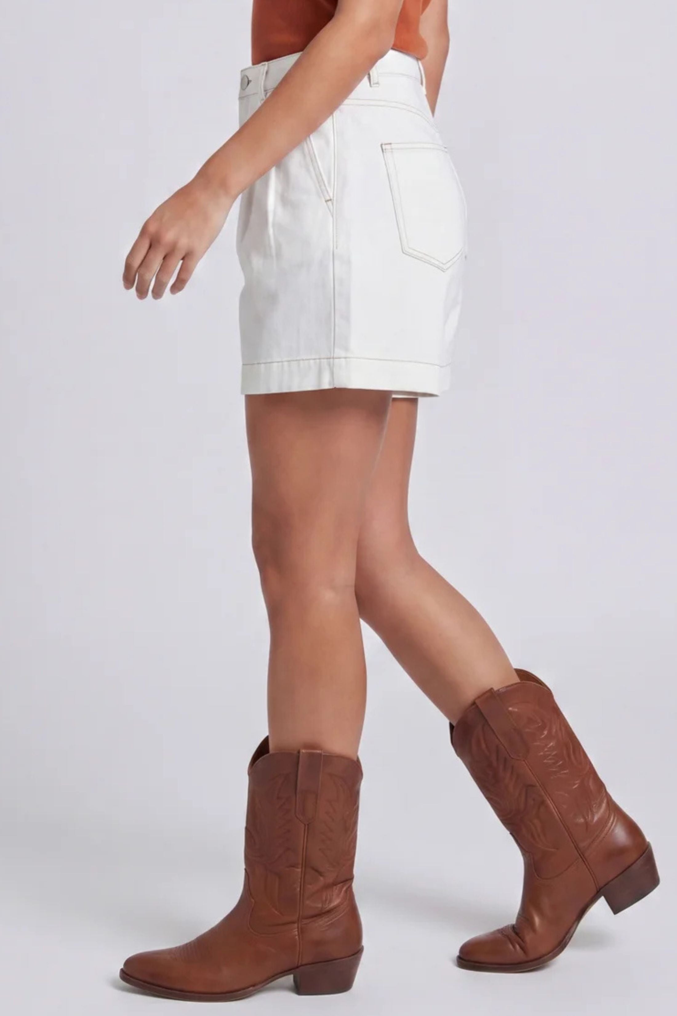 Allison High Waisted Button Closure Shorts