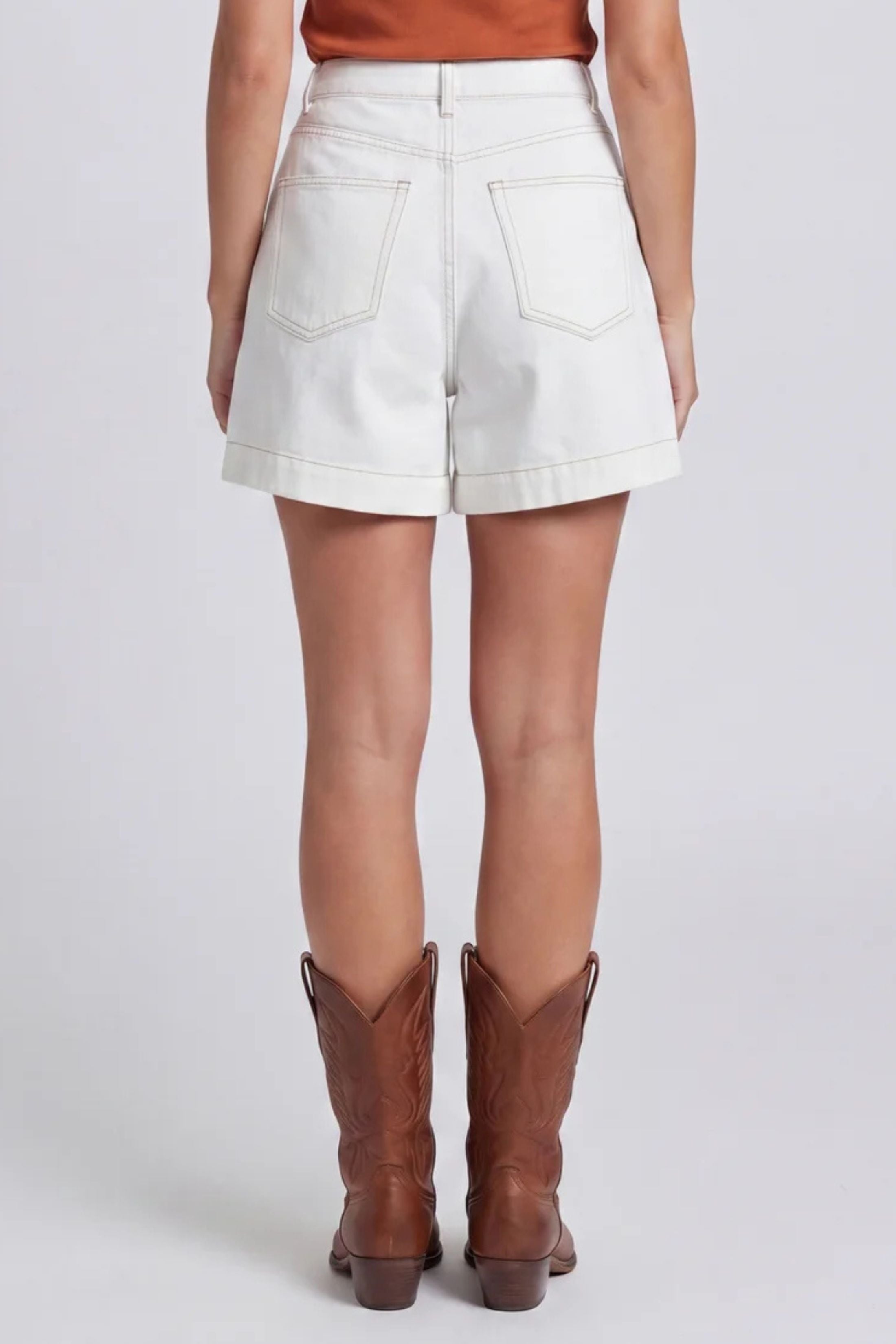 Allison High Waisted Button Closure Shorts