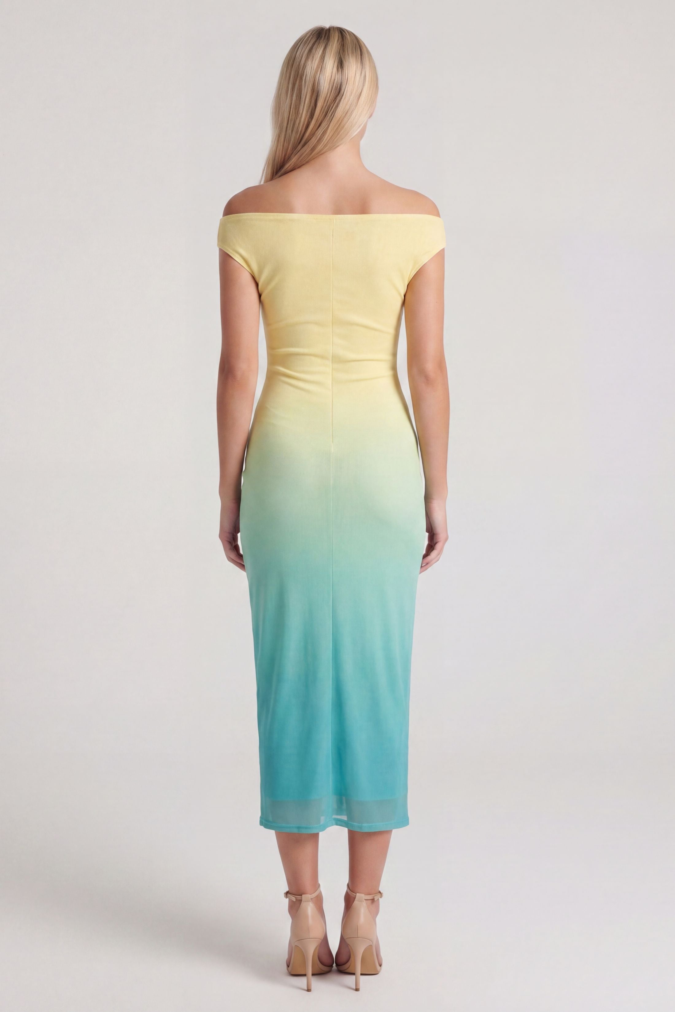 Raini Ombre Twisted Off The Shoulder Dress