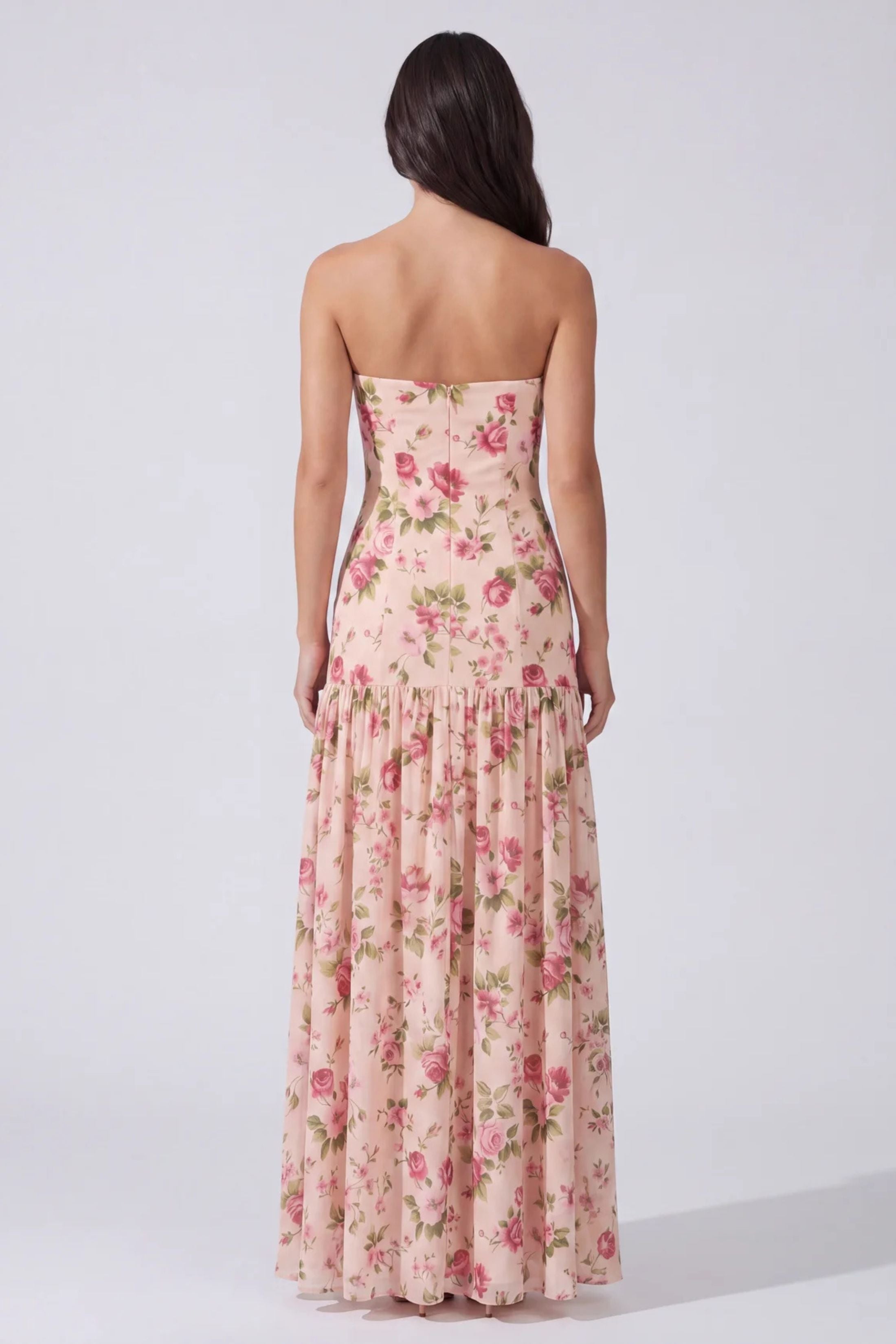 Cleo Strapless Drop Waist Maxi Dress