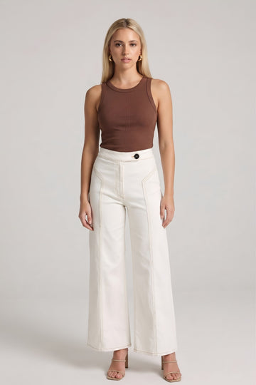 Iris Top Stitch Detail Flare Pants