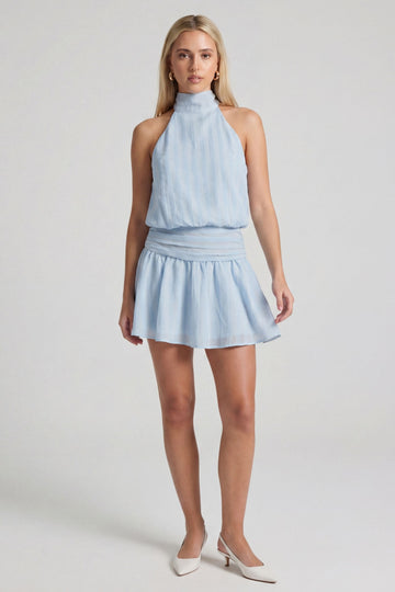 Melanie Halter Scarf Mini Dress
