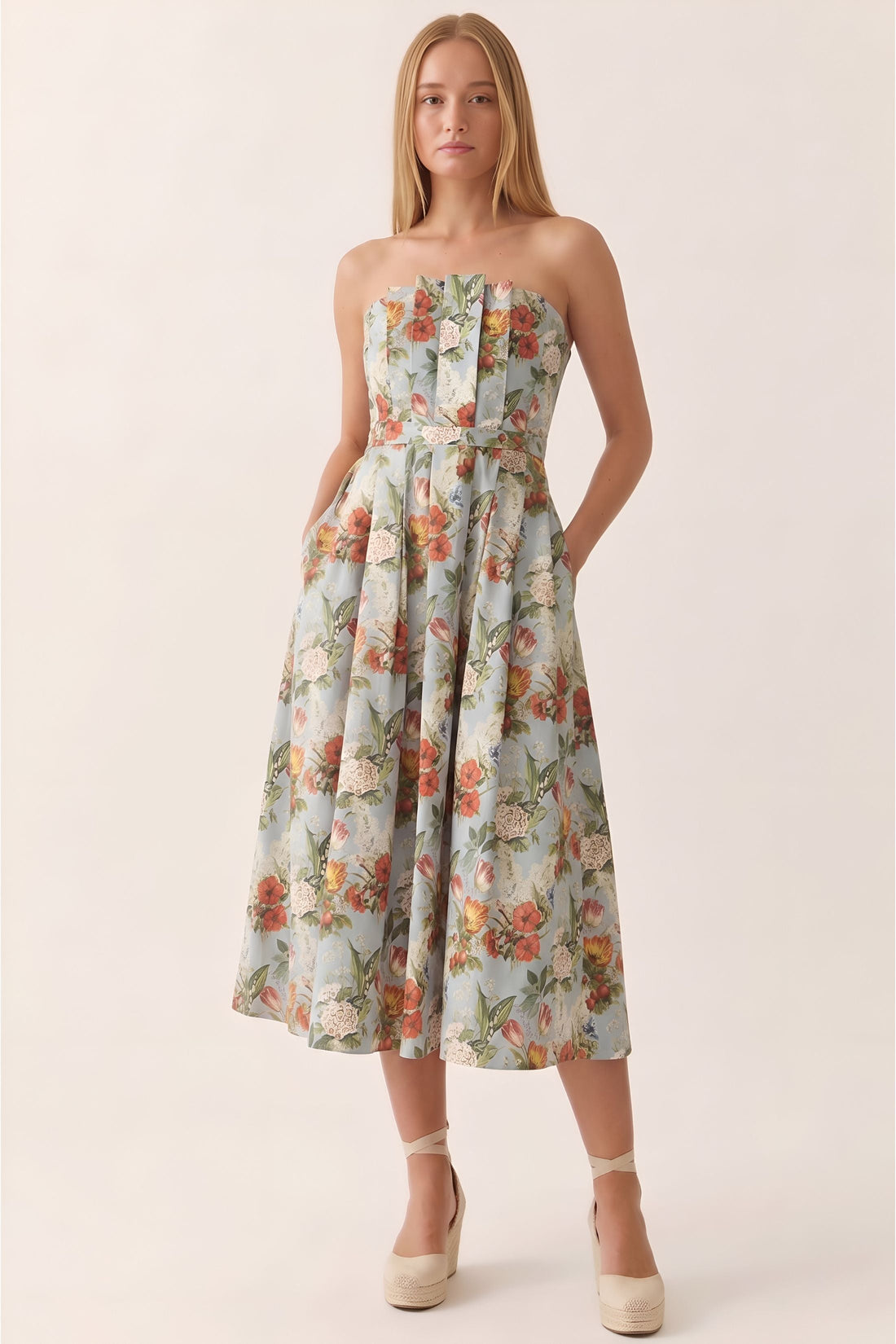 Ivy Floral Strapless Dress