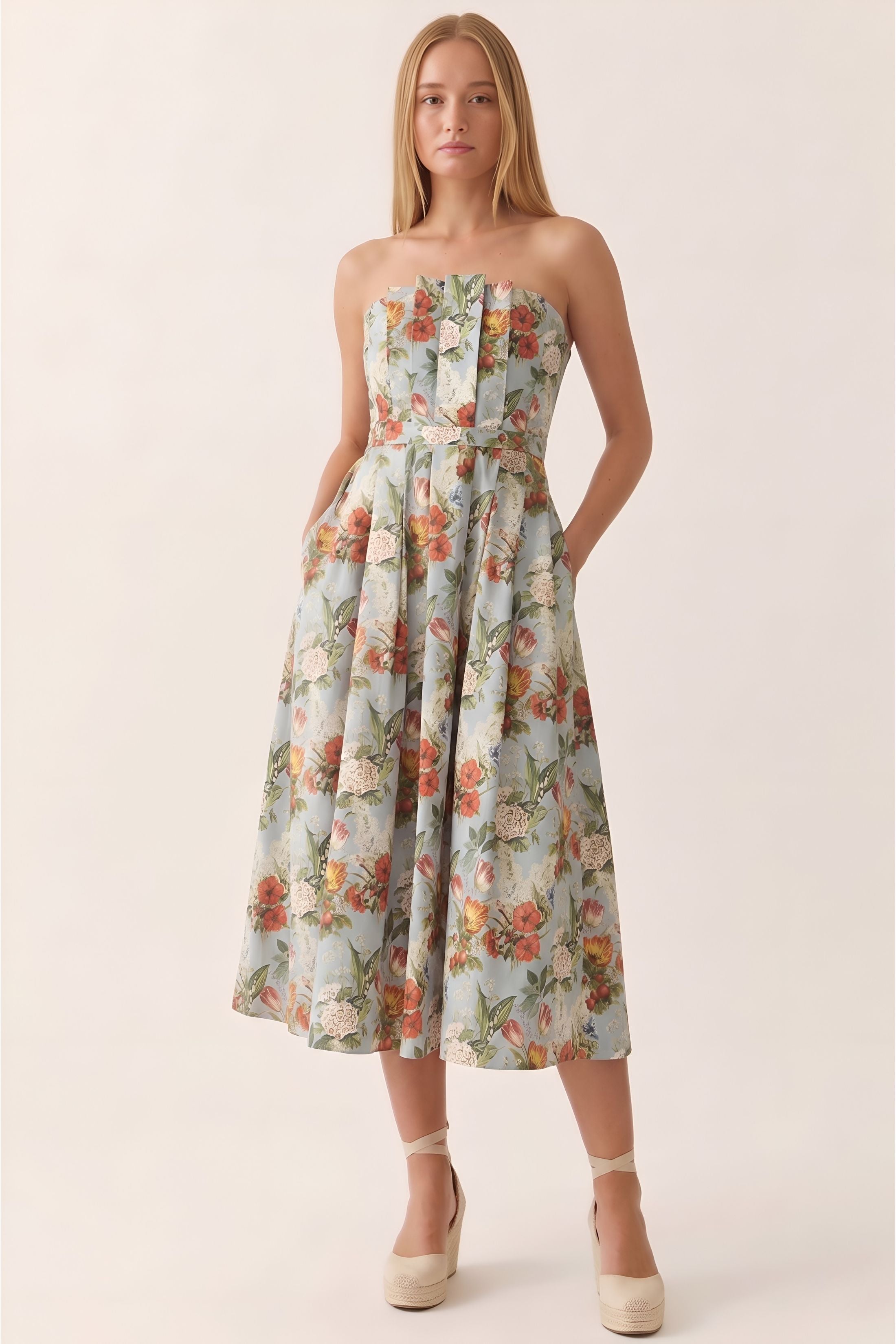 Ivy Floral Strapless Dress
