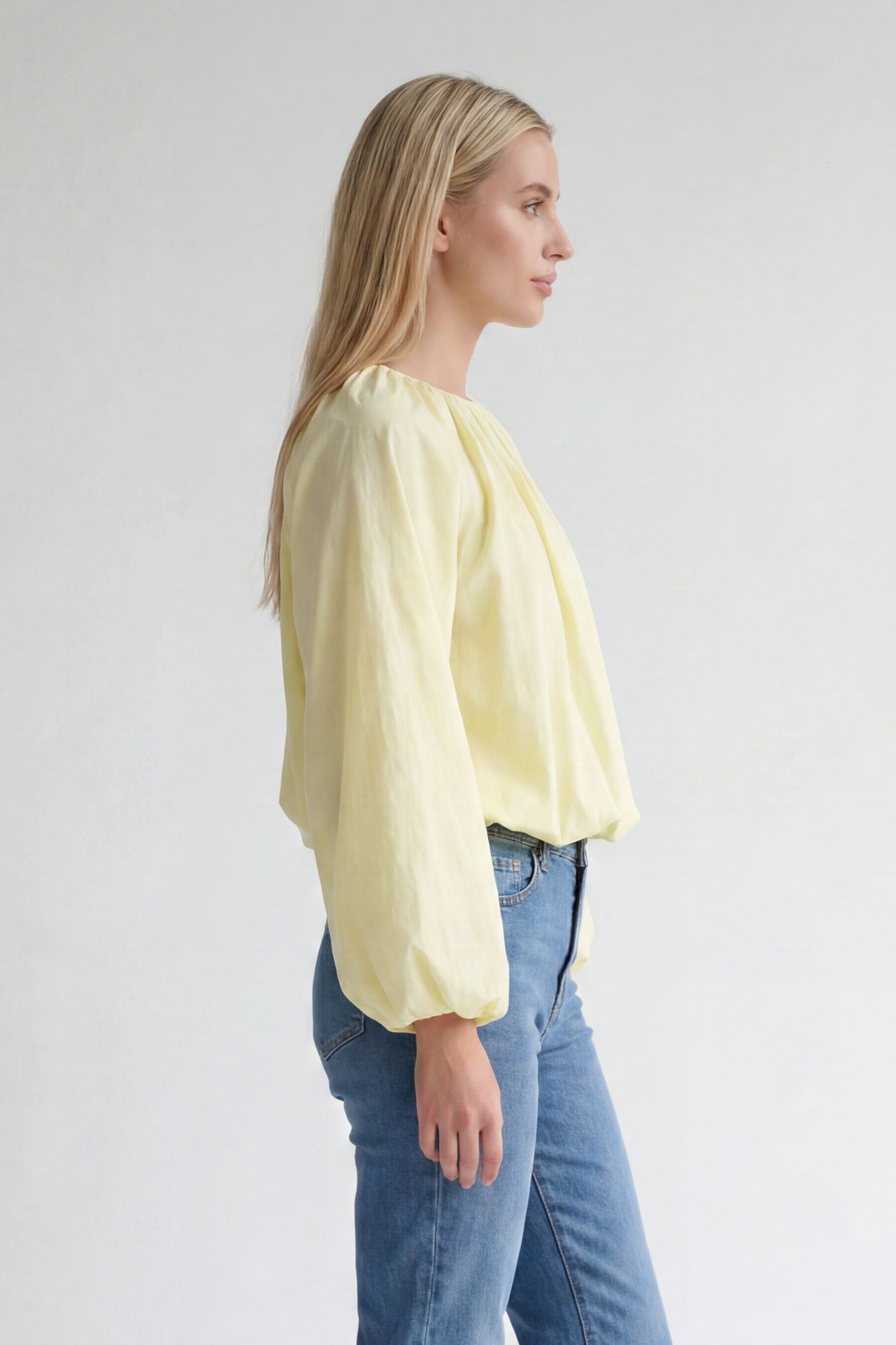 Ava Long Sleeve Gathered Blouse