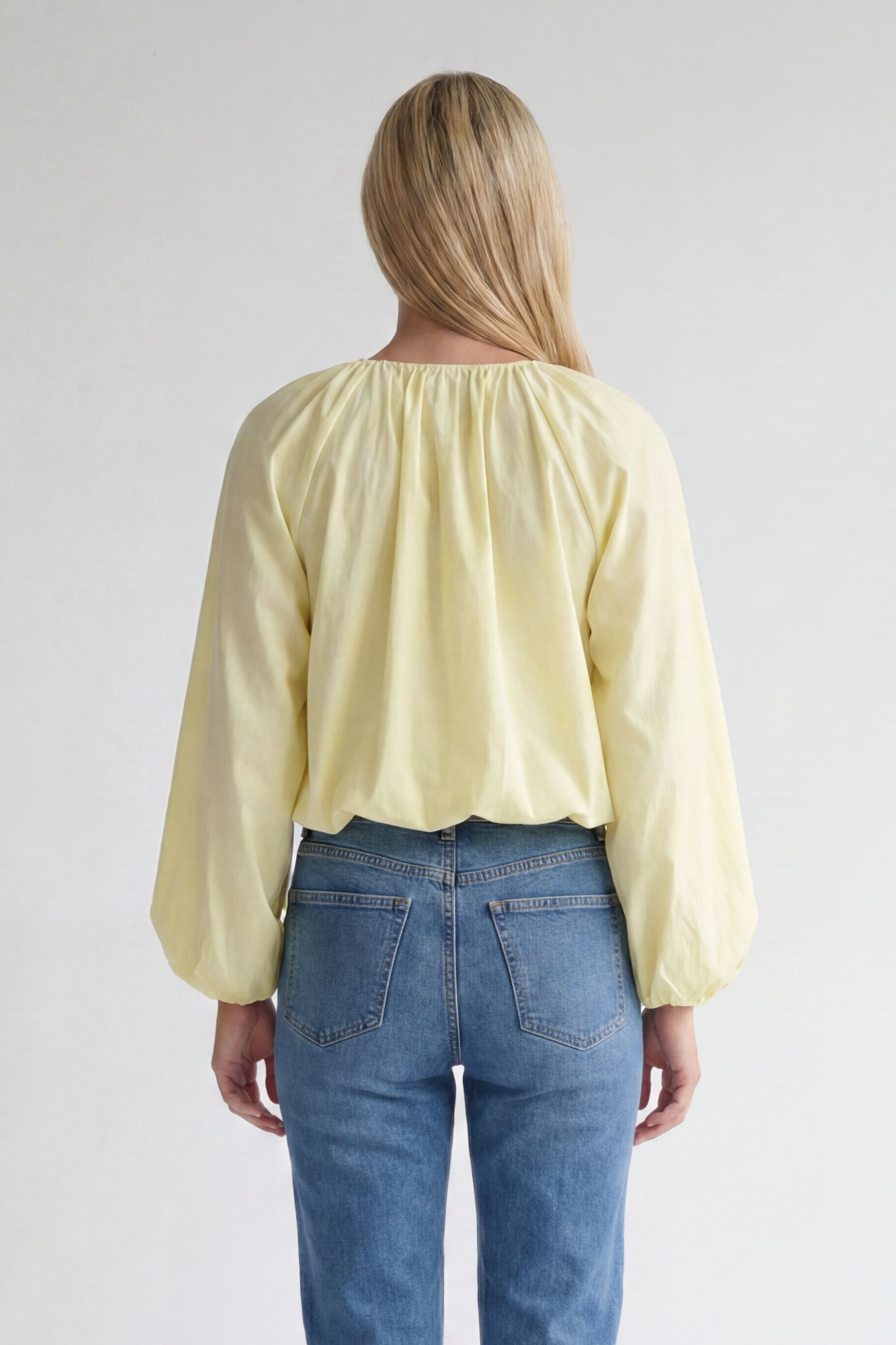 Ava Long Sleeve Gathered Blouse