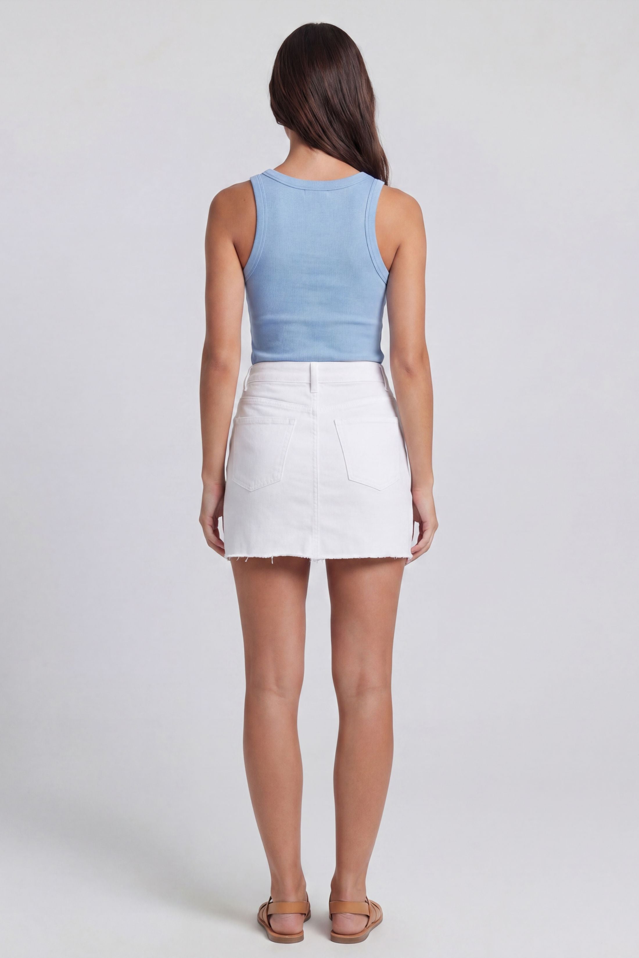 Lucy Acid Washed Frayed Hem Skirt
