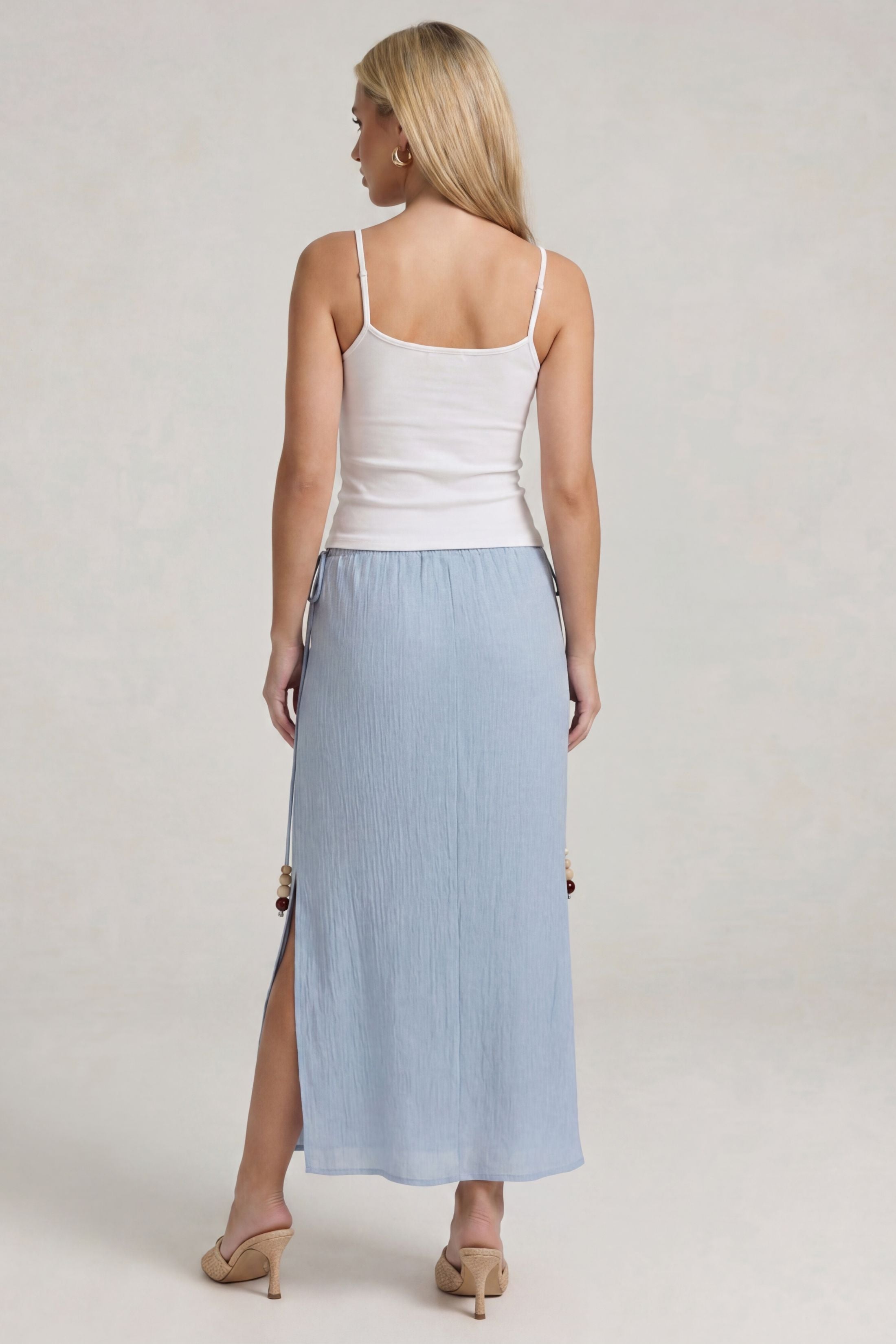 Hanna Textured Woven Midi Skirt
