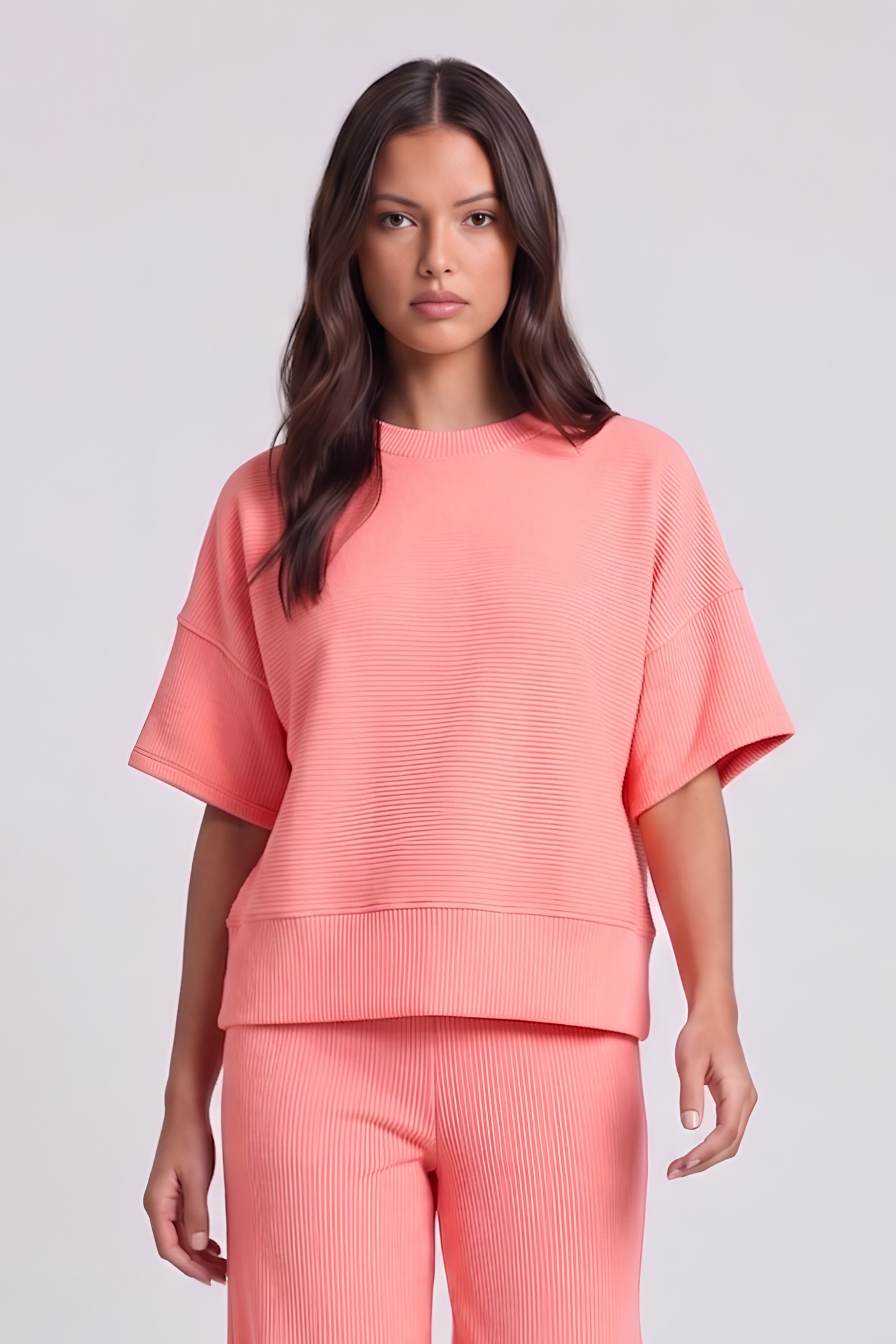 Izzy Ribbed Round Neck Tee