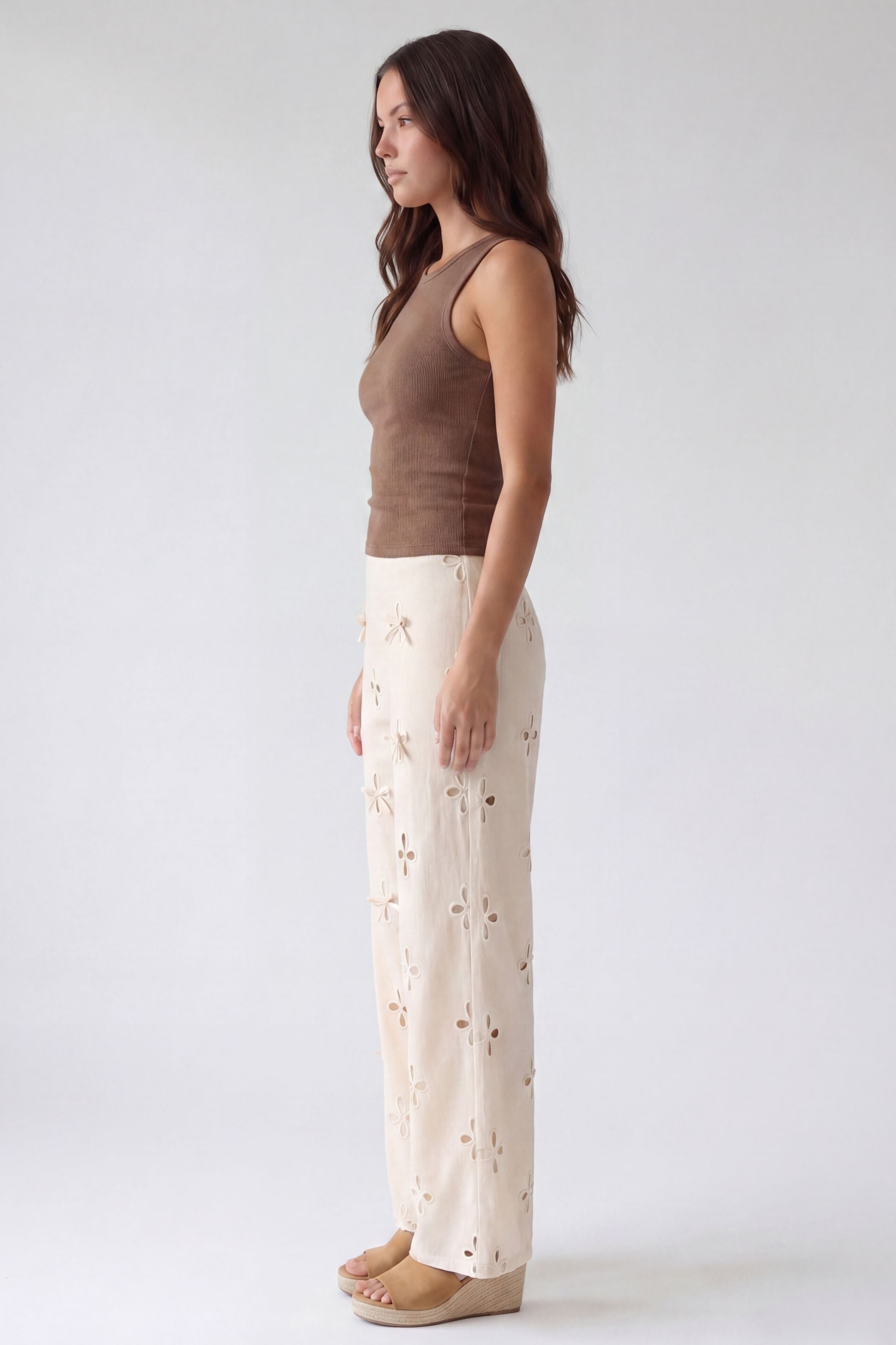 Kellie Cutout Detail Wide Leg Pants