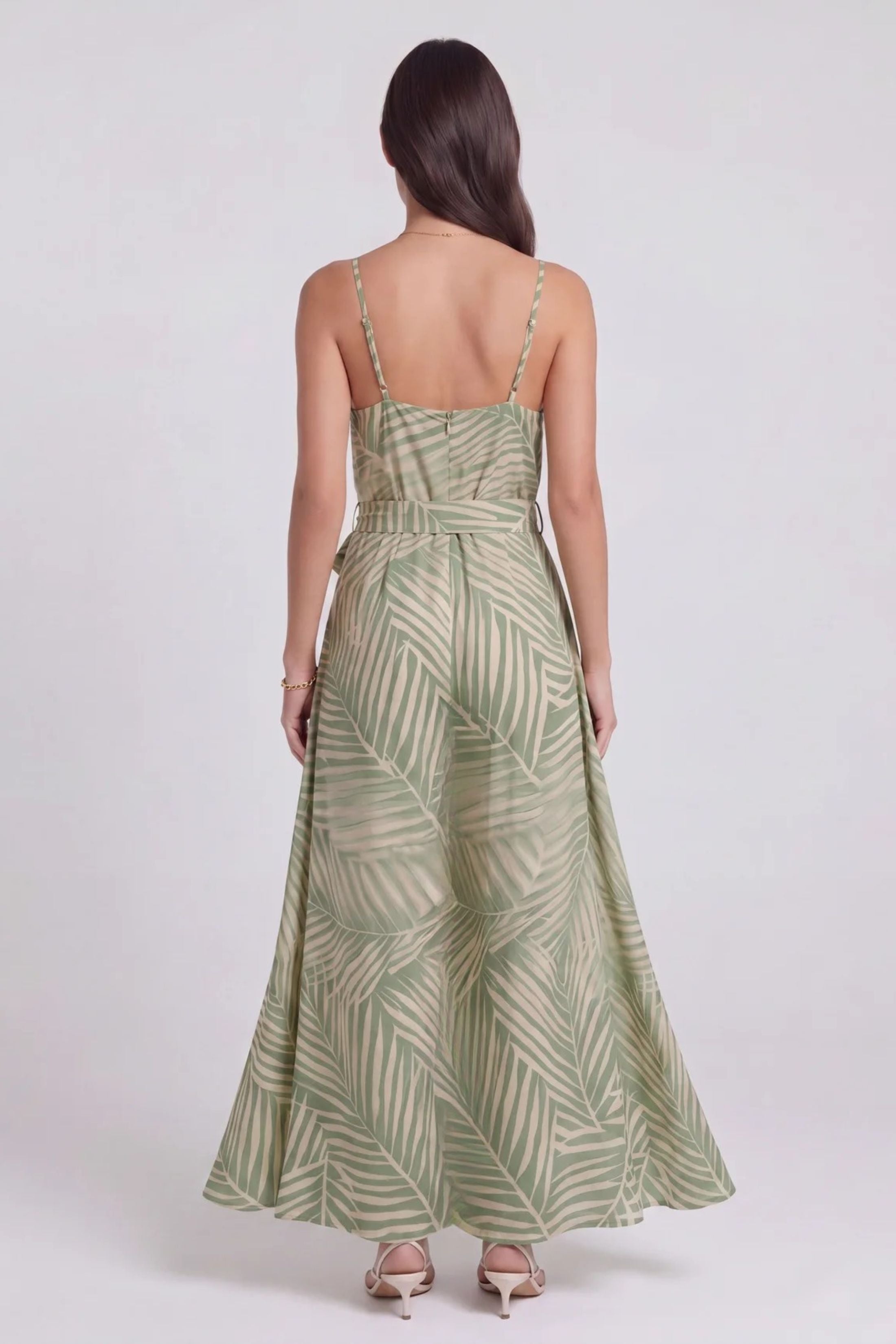 Cindy Tropical Print Spaghetti Strap Dress