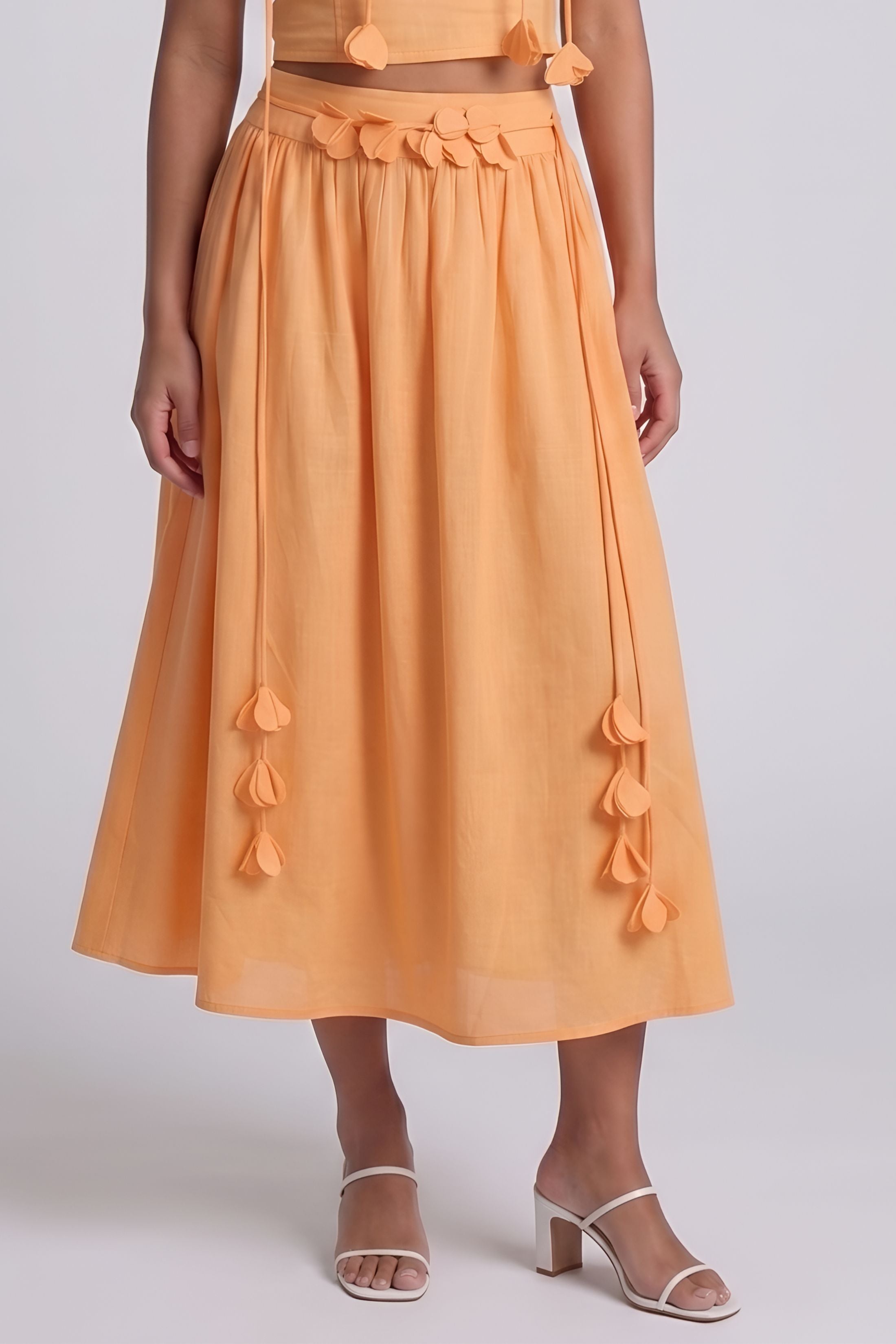 Caren Flower Detail Maxi Skirt