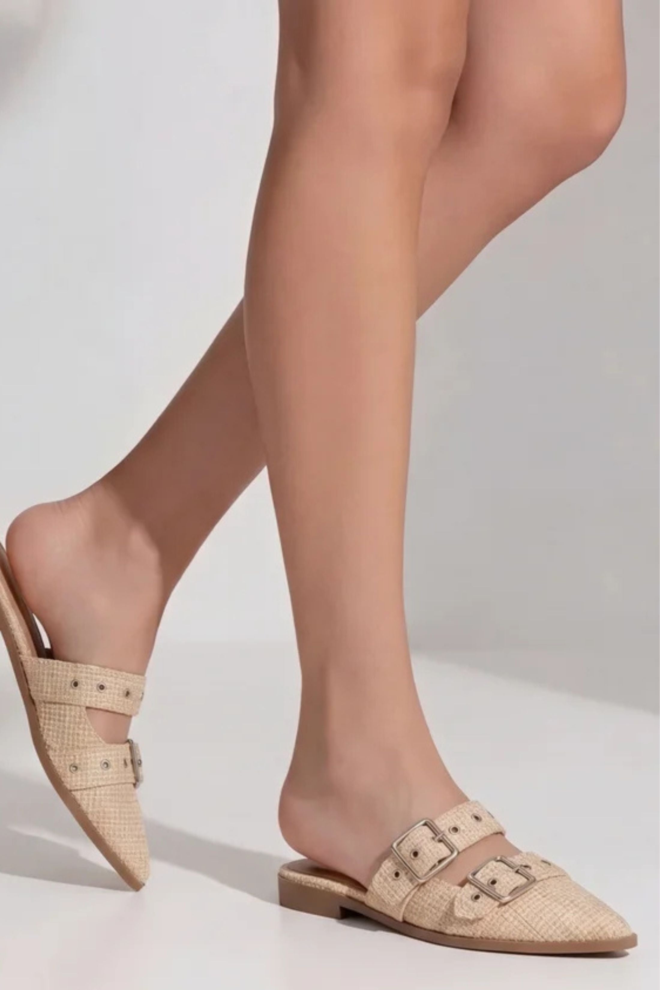 Caitlyn Double Buckle Ballerina Flat
