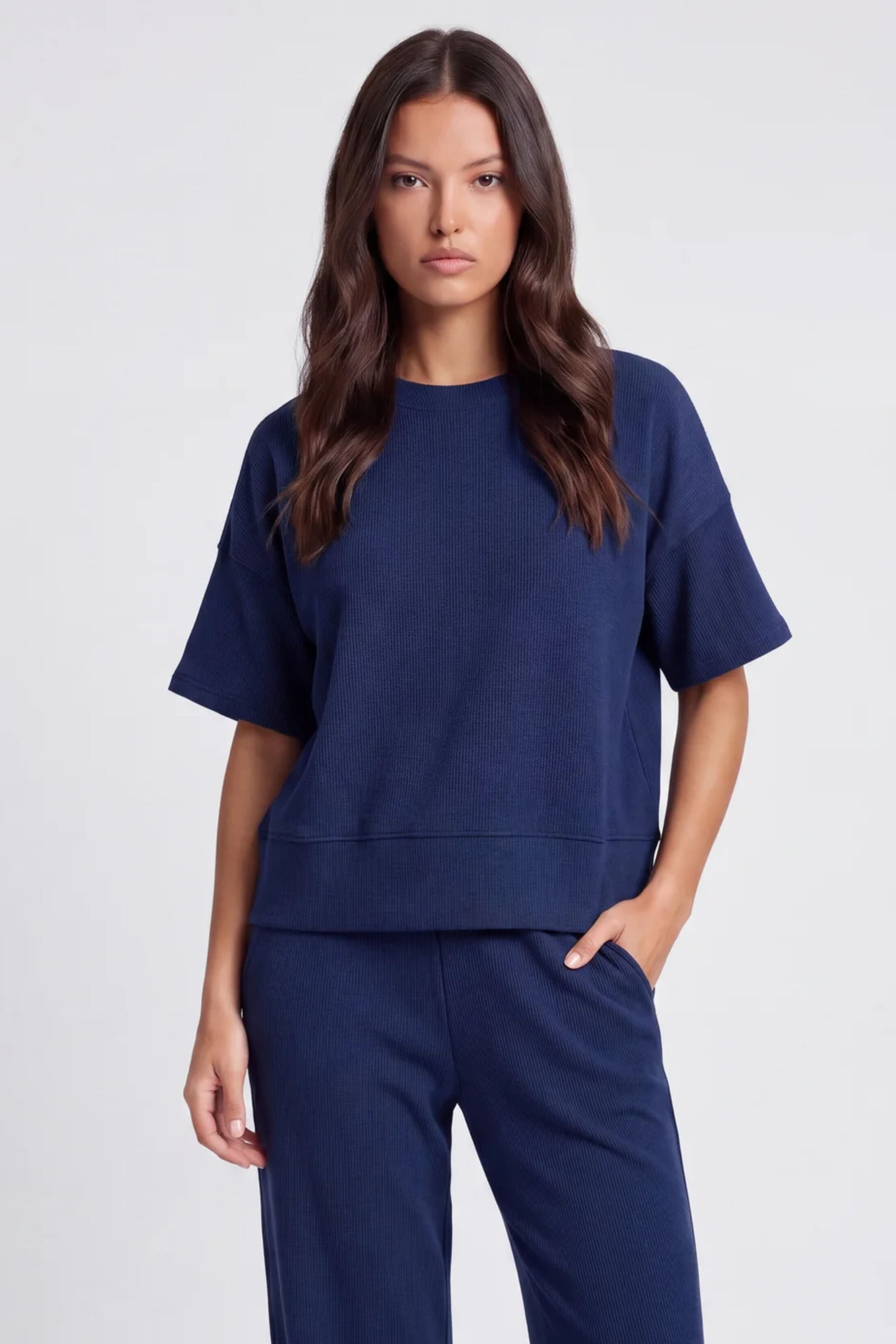Izzy Ribbed Round Neck Tee