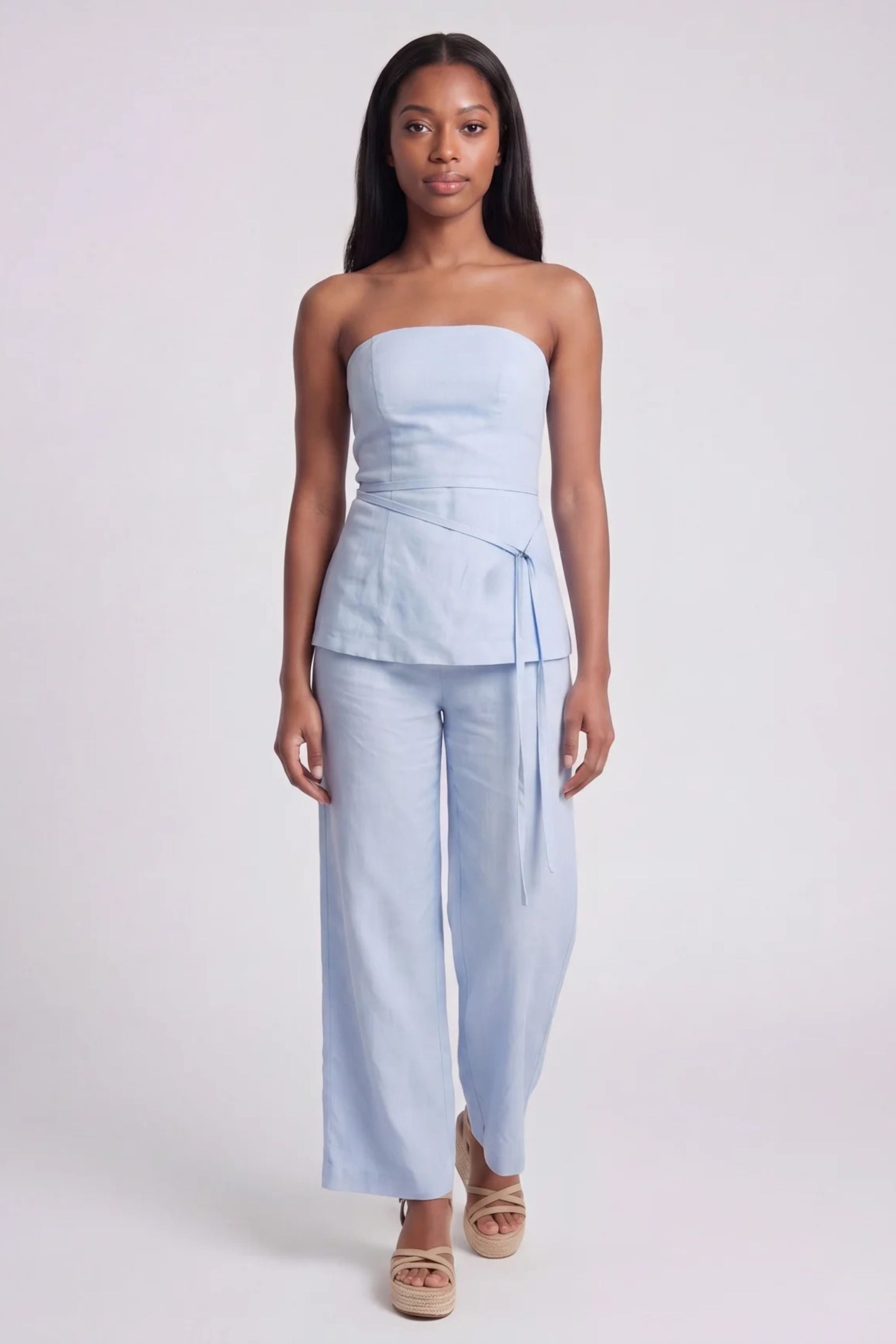 Caroline Strapless Linen Jumpsuit