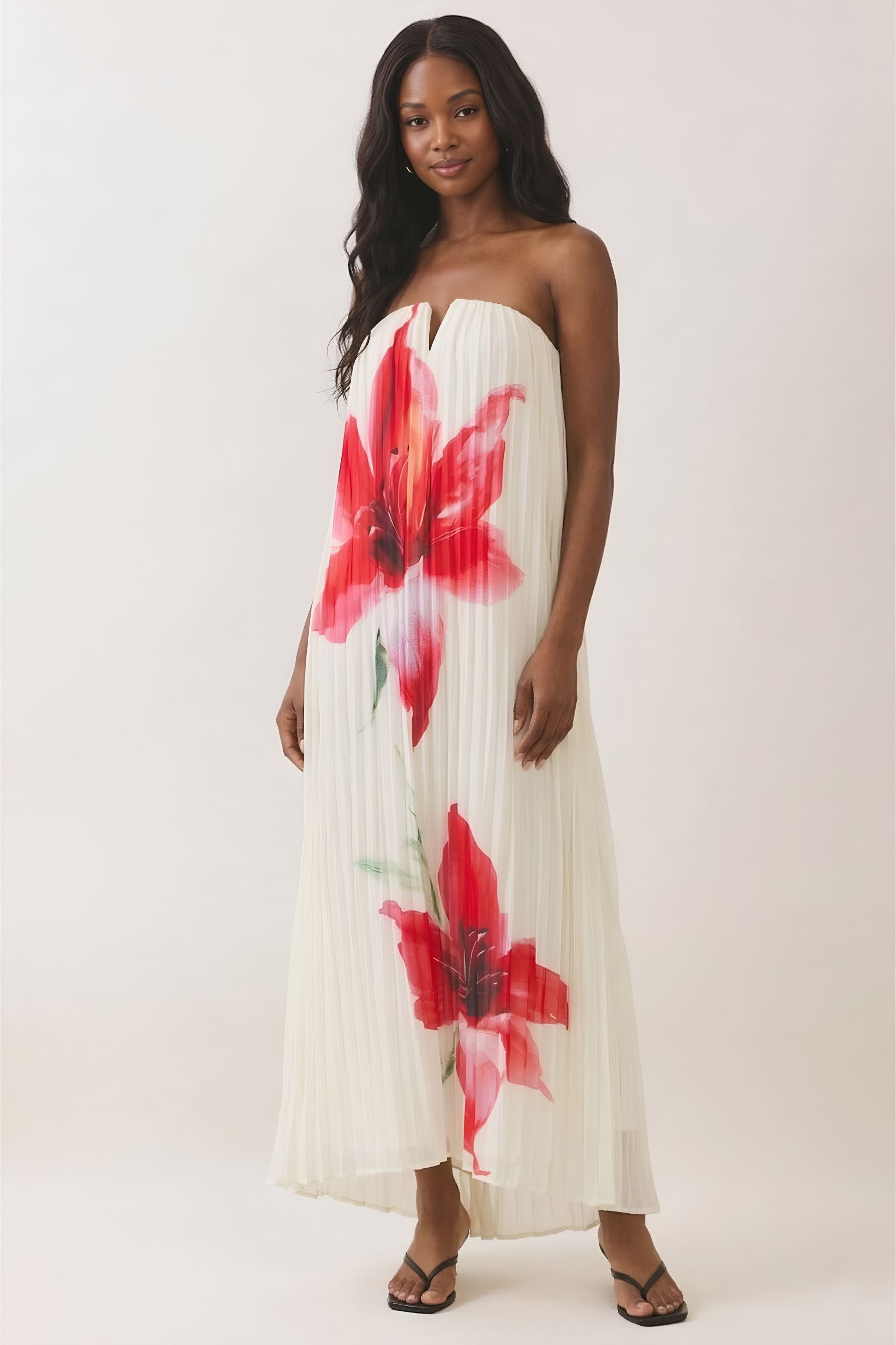 Lily Strapless Floral Maxi Dress