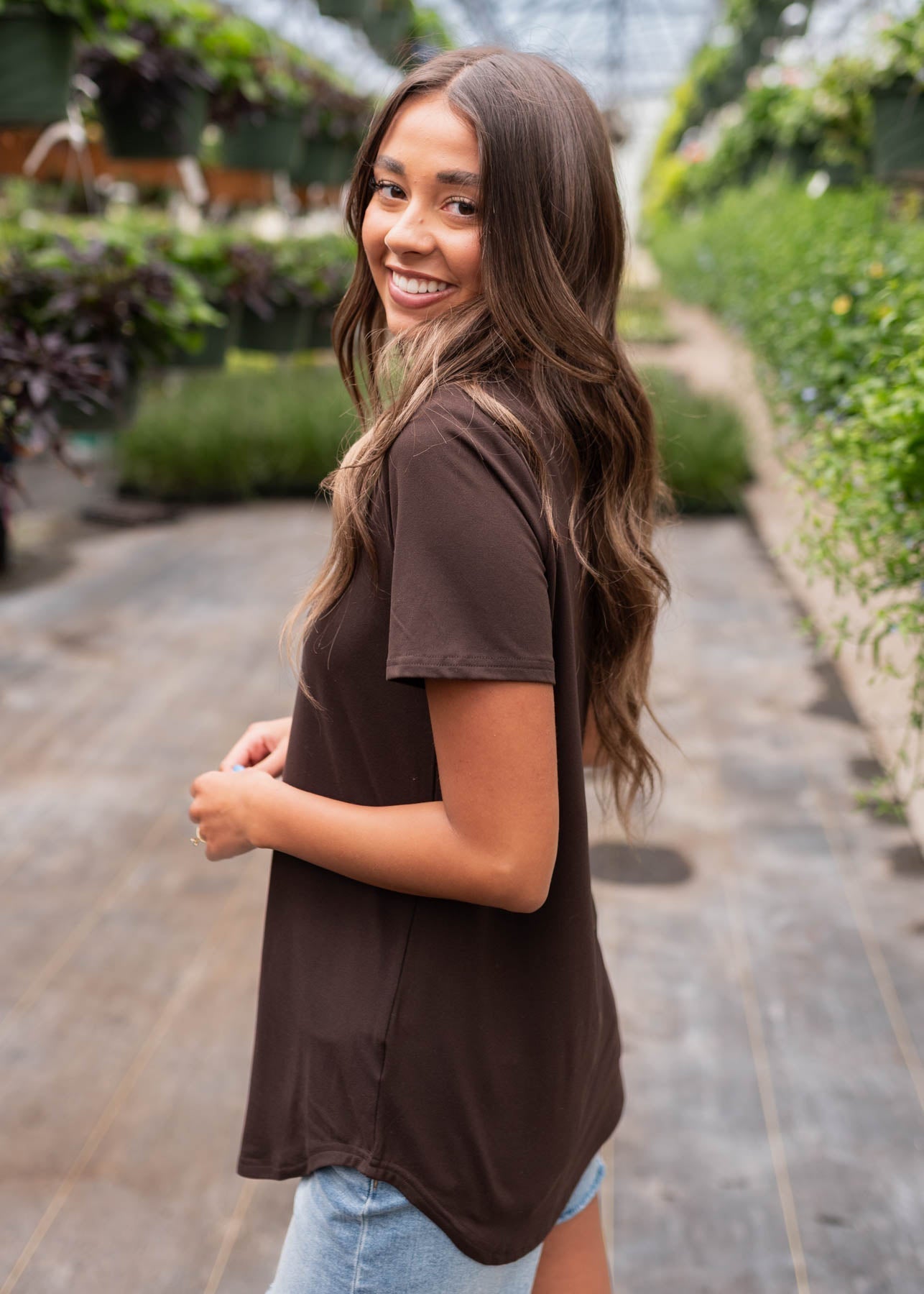The Classic Brown V-Neck Top