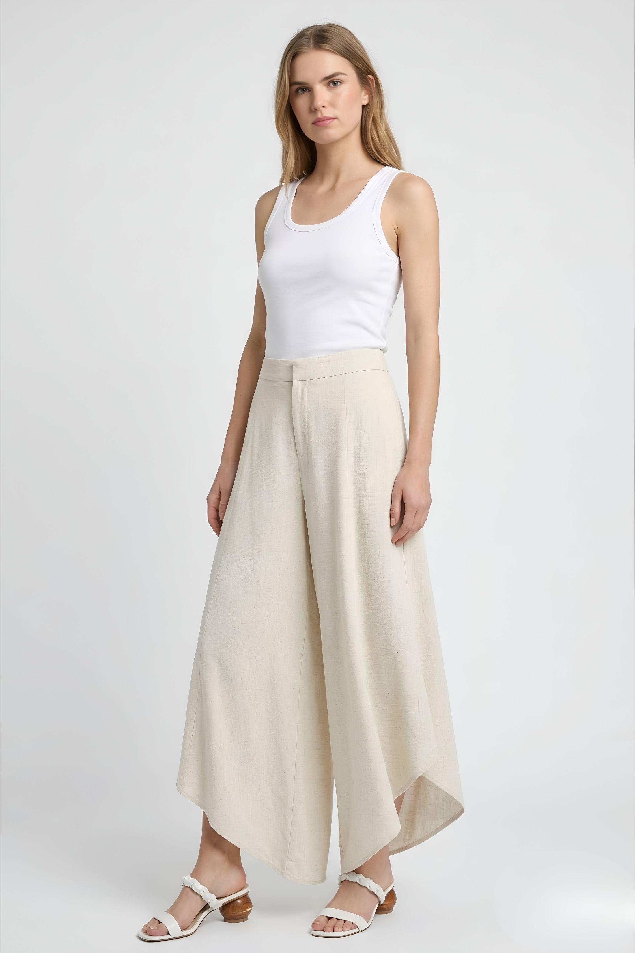 Cain Asymmetrical Hem Mid Rise Pant