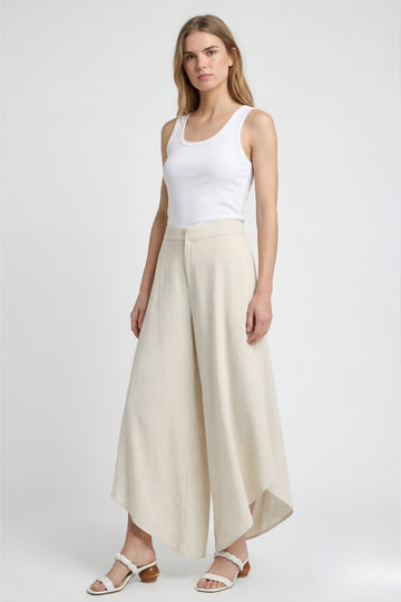 Cain Asymmetrical Hem Mid Rise Pant