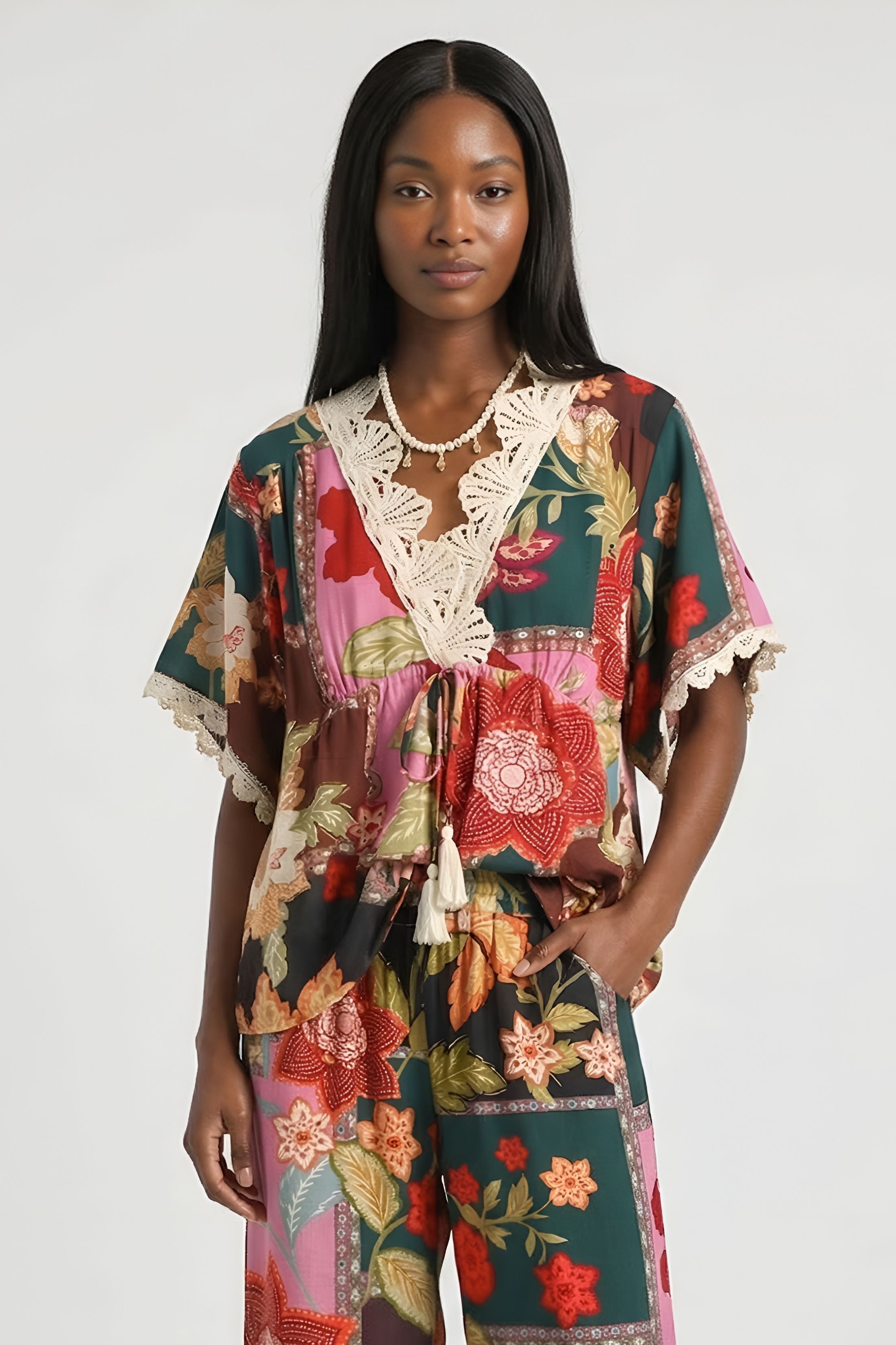 Fleming Patchwork Print Top