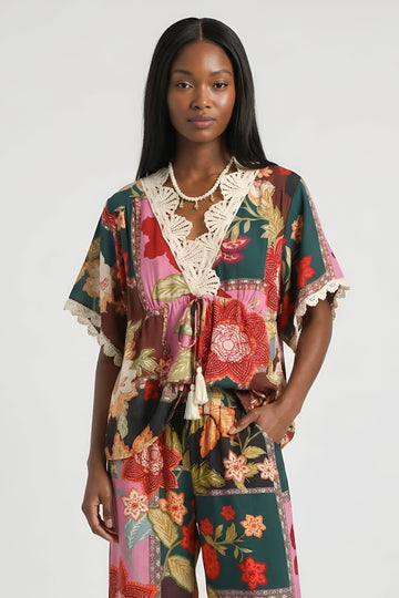 Fleming Patchwork Print Top