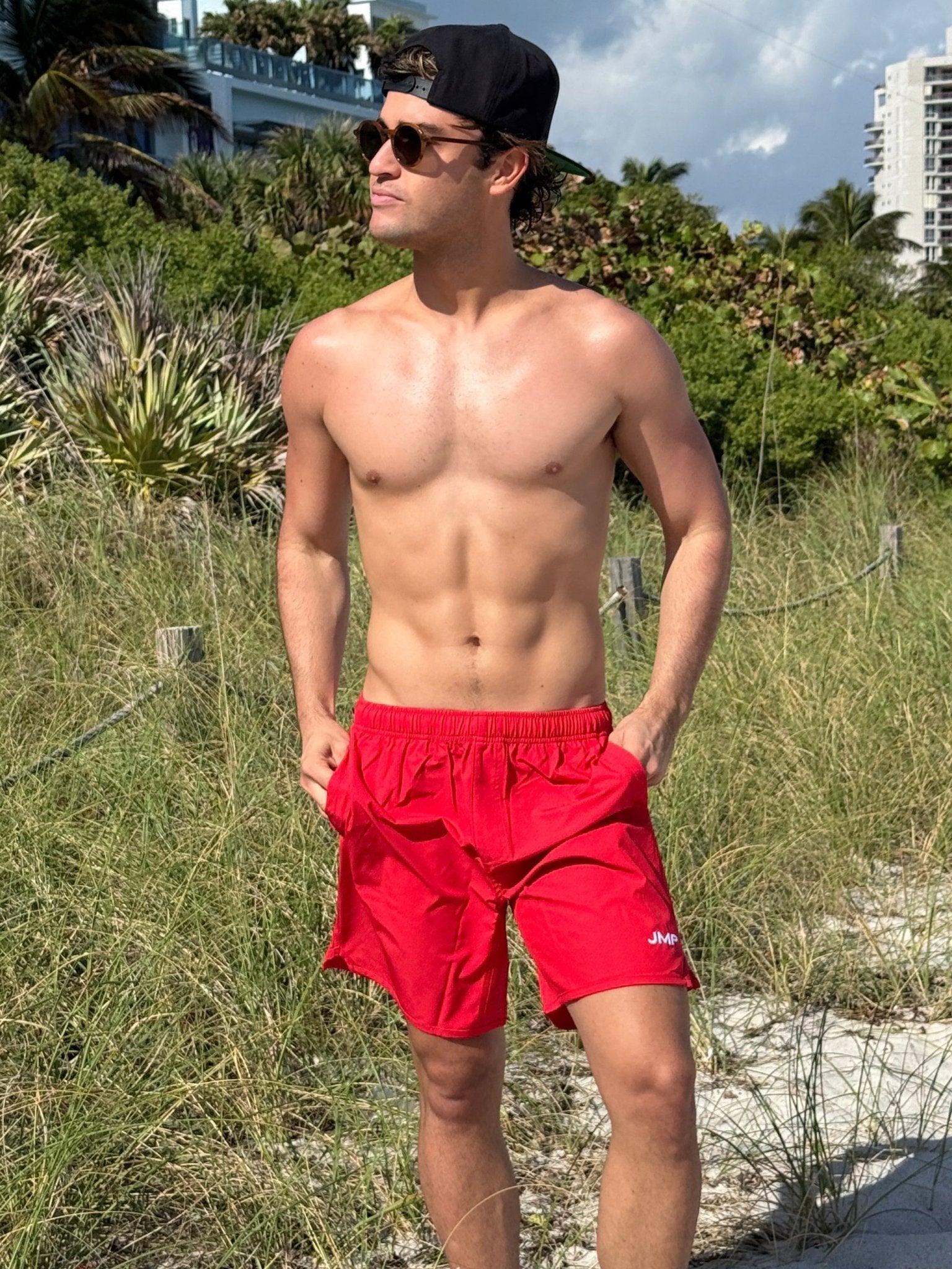 Barbados Men's Swim Trunk - Red