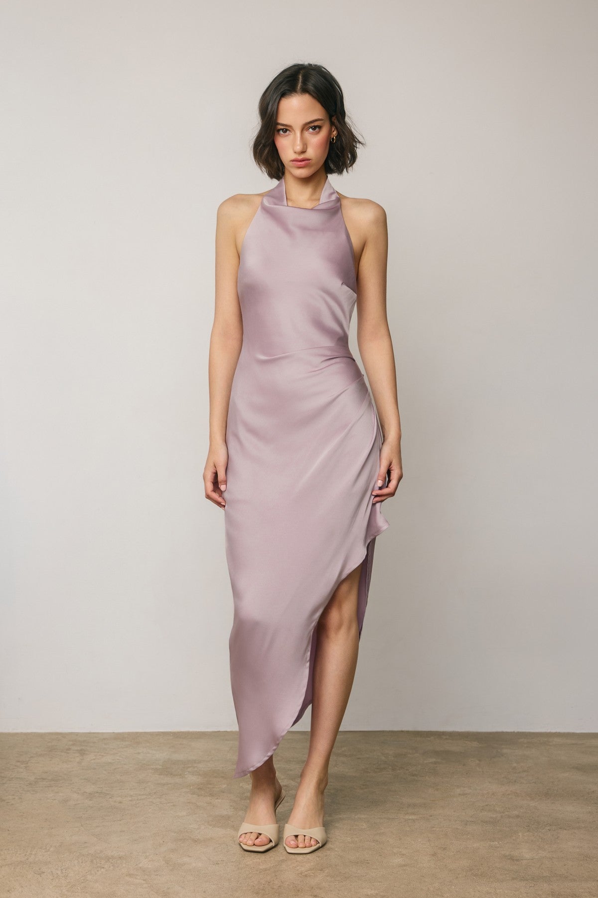 Carrie Asymmetrical Satin Dress