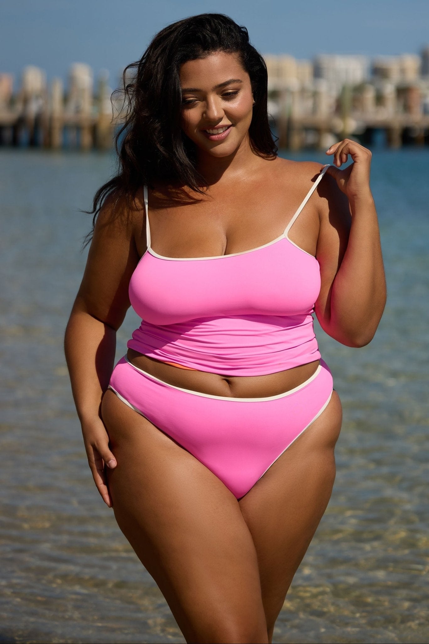 Catalina Top - Pink Orange Reversible