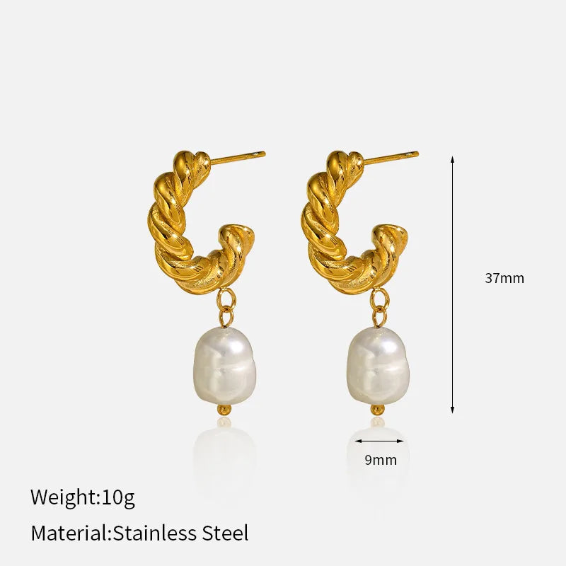 Skylar Pearl Hoop Earrings