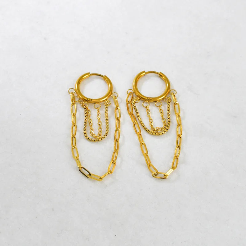 Claire Chain Hoop Earrings