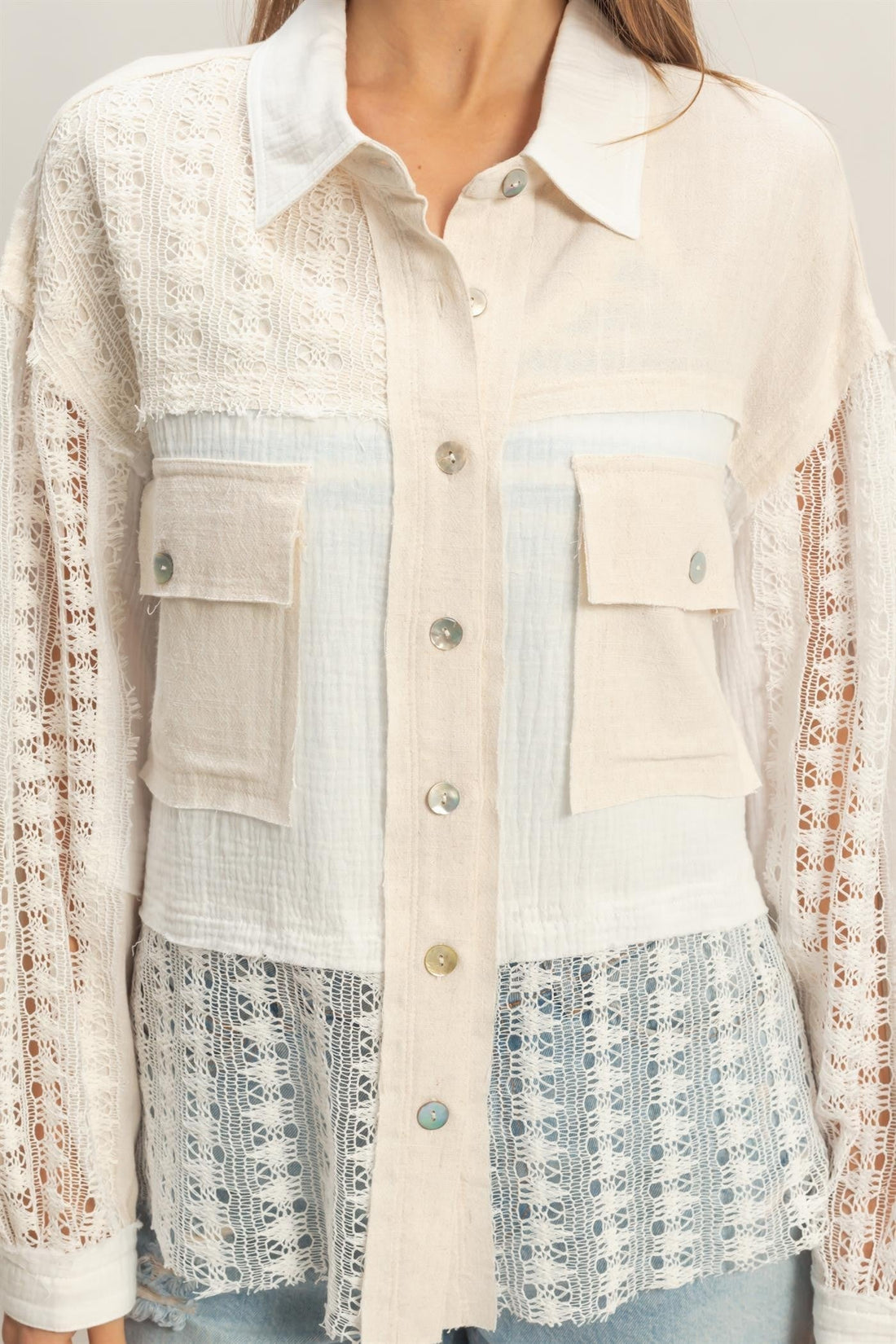 Heirloom Lace Button Up Top