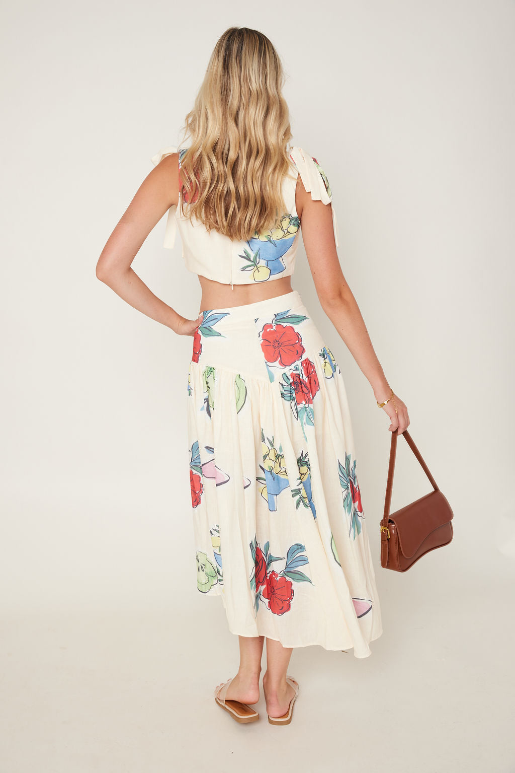 Laurel Floral Linen Back Button Down Top