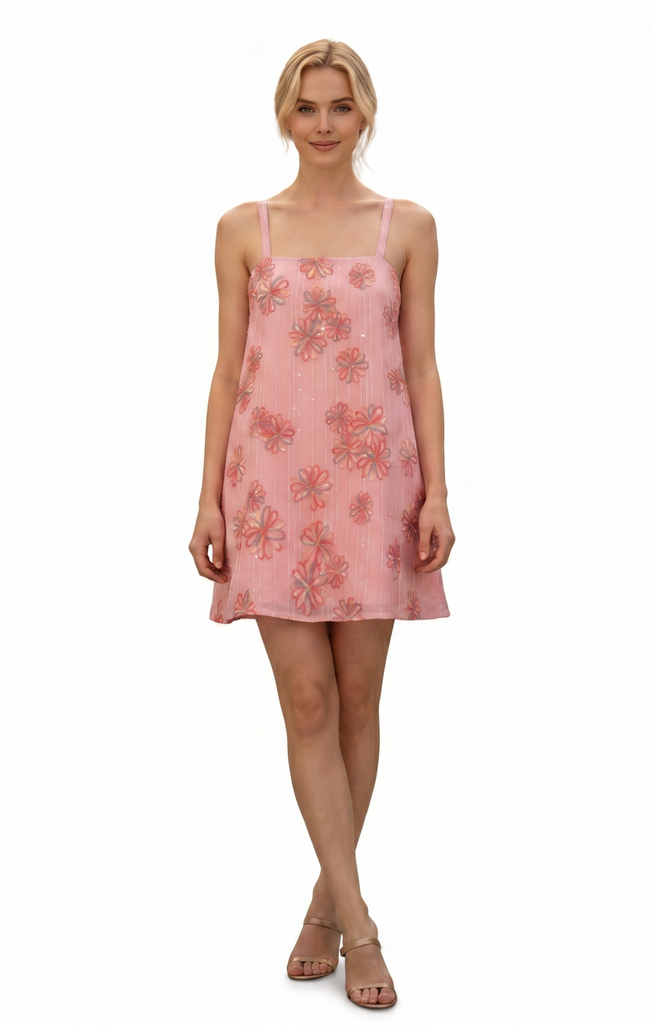 Mckenna Flower Detail Mini Dress