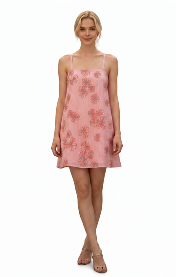 Mckenna Flower Detail Mini Dress