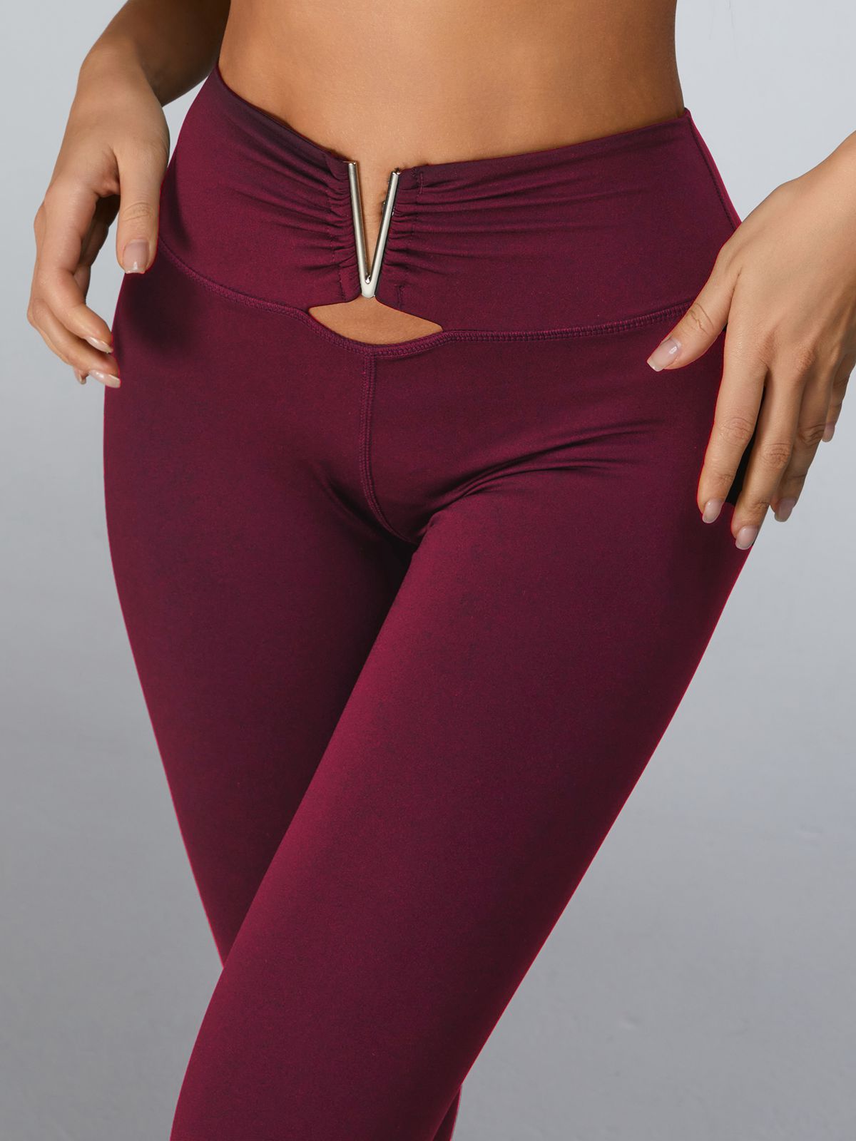 Cutout V Shape Metal Tracksuit