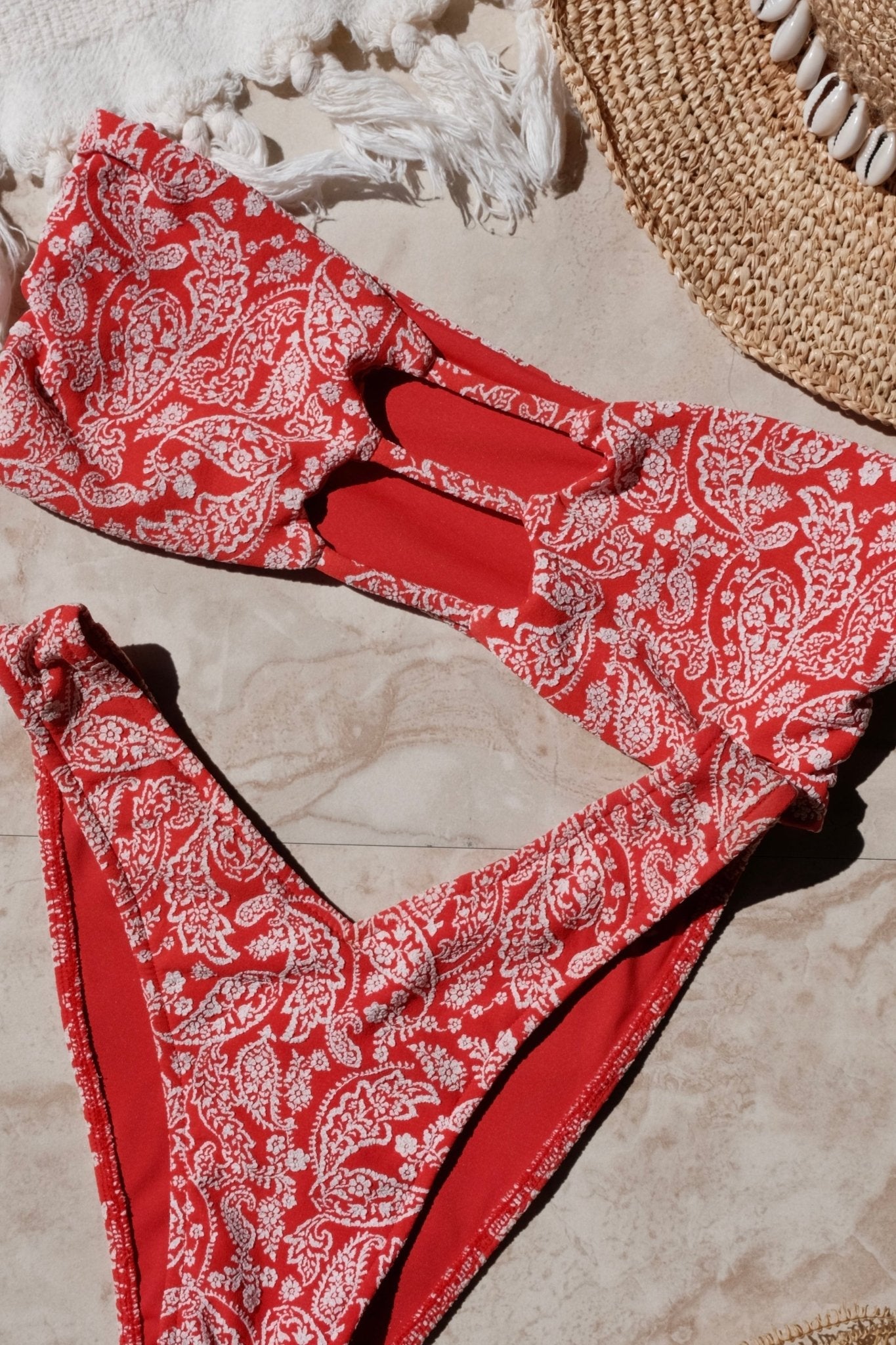 Vegas Top - Red Paisley