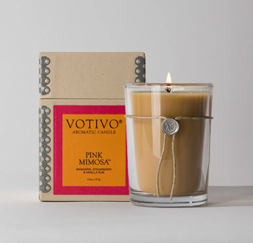 VOTIVO AROMATIC CANDLE PINK MIMOSA 6.8OZ