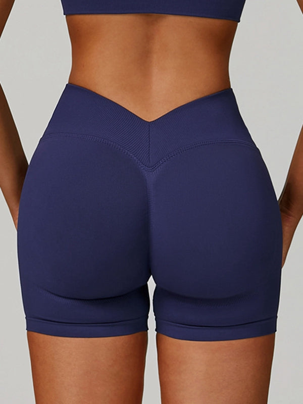 Deep V Back Seamless High-rise Shorts
