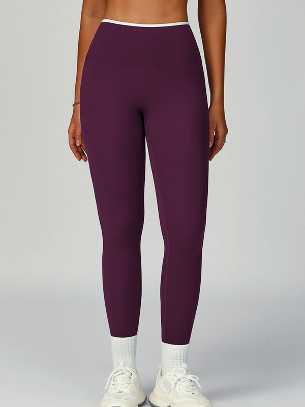 Contrast Color Stripe High-rise Flare Leggings